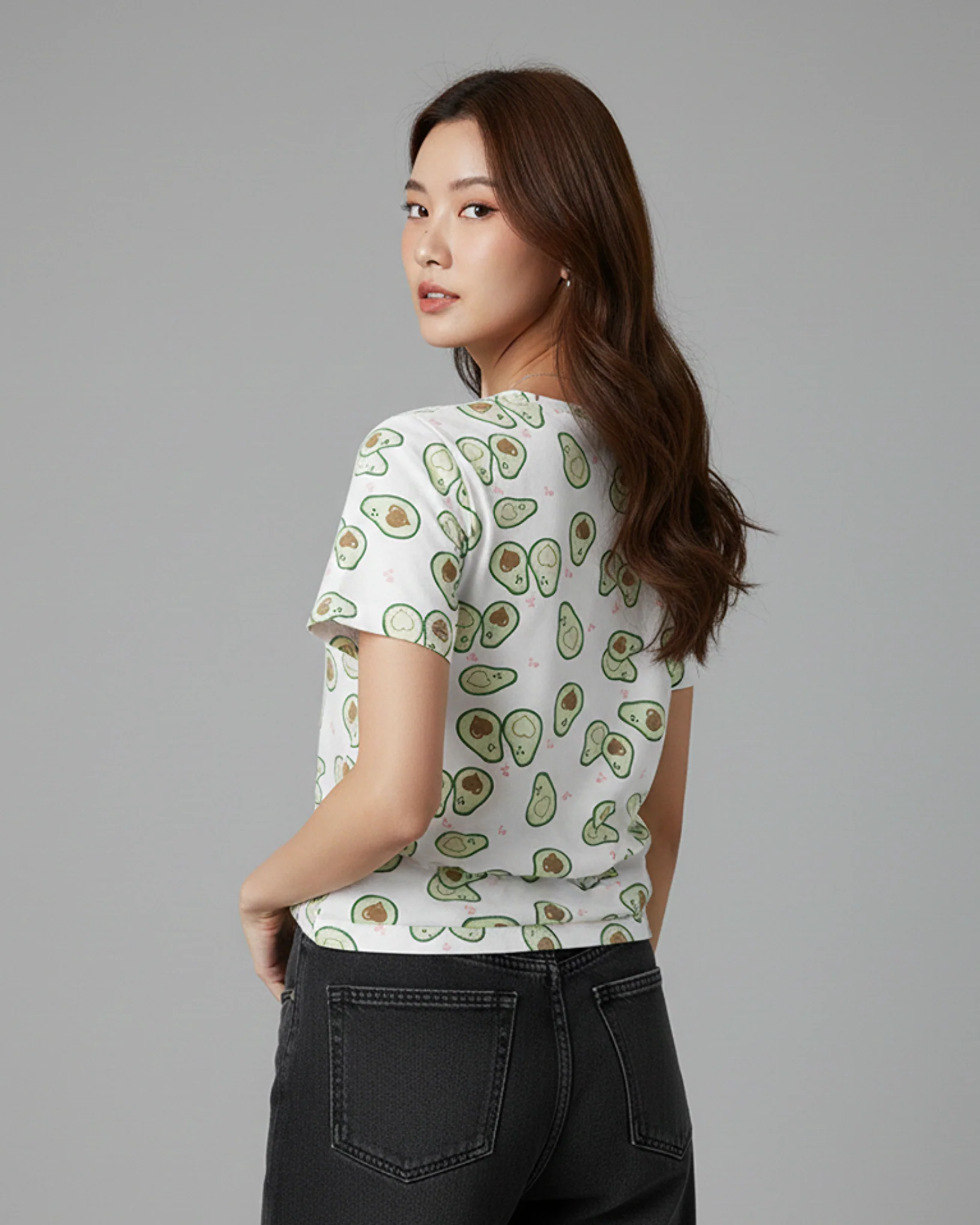 Avocado Crew Neck Short Sleeve All over Graphic Tee - Image 3