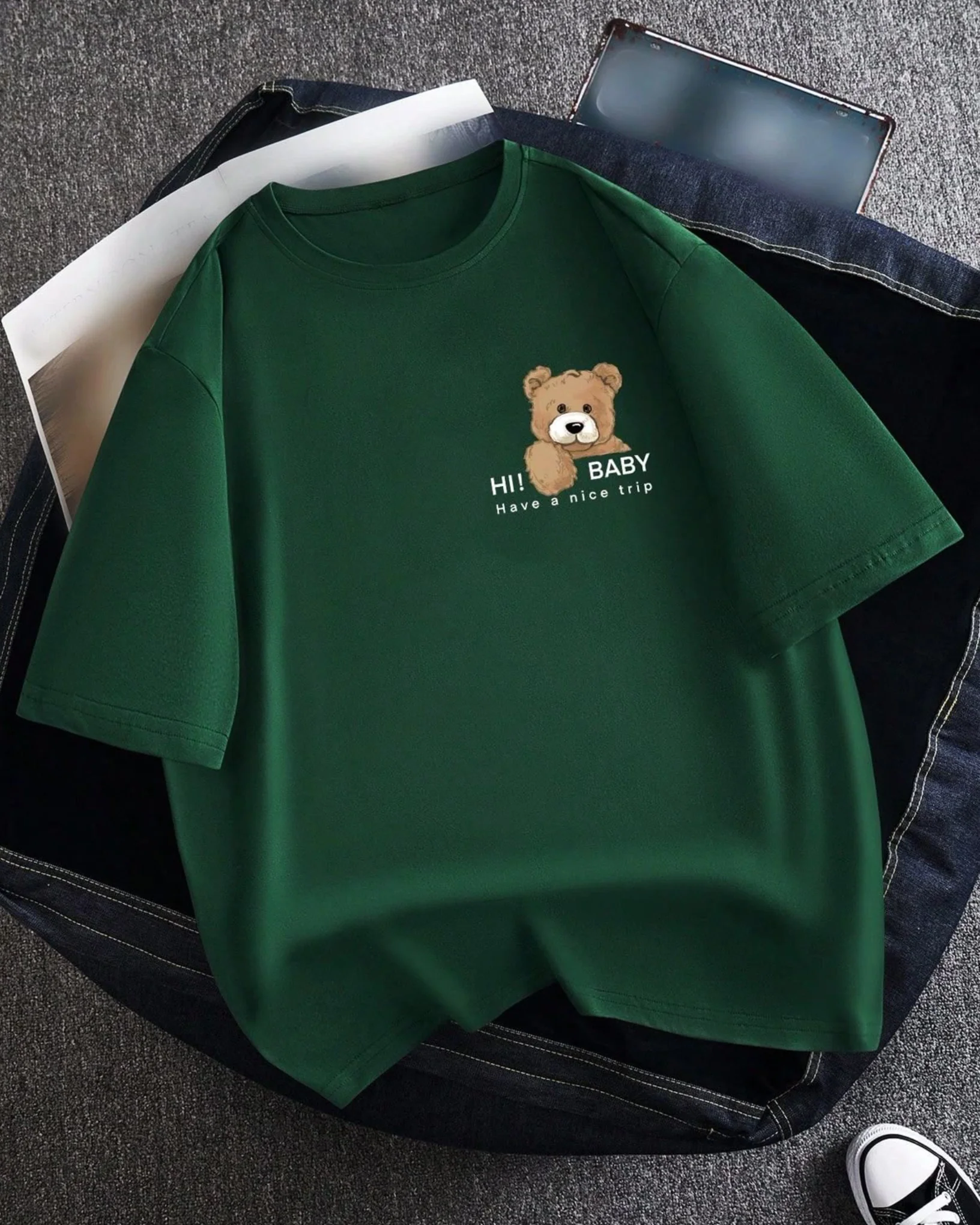 Baby Bear Graphic Drop Shoulder Oversized T-shirt - Image 2