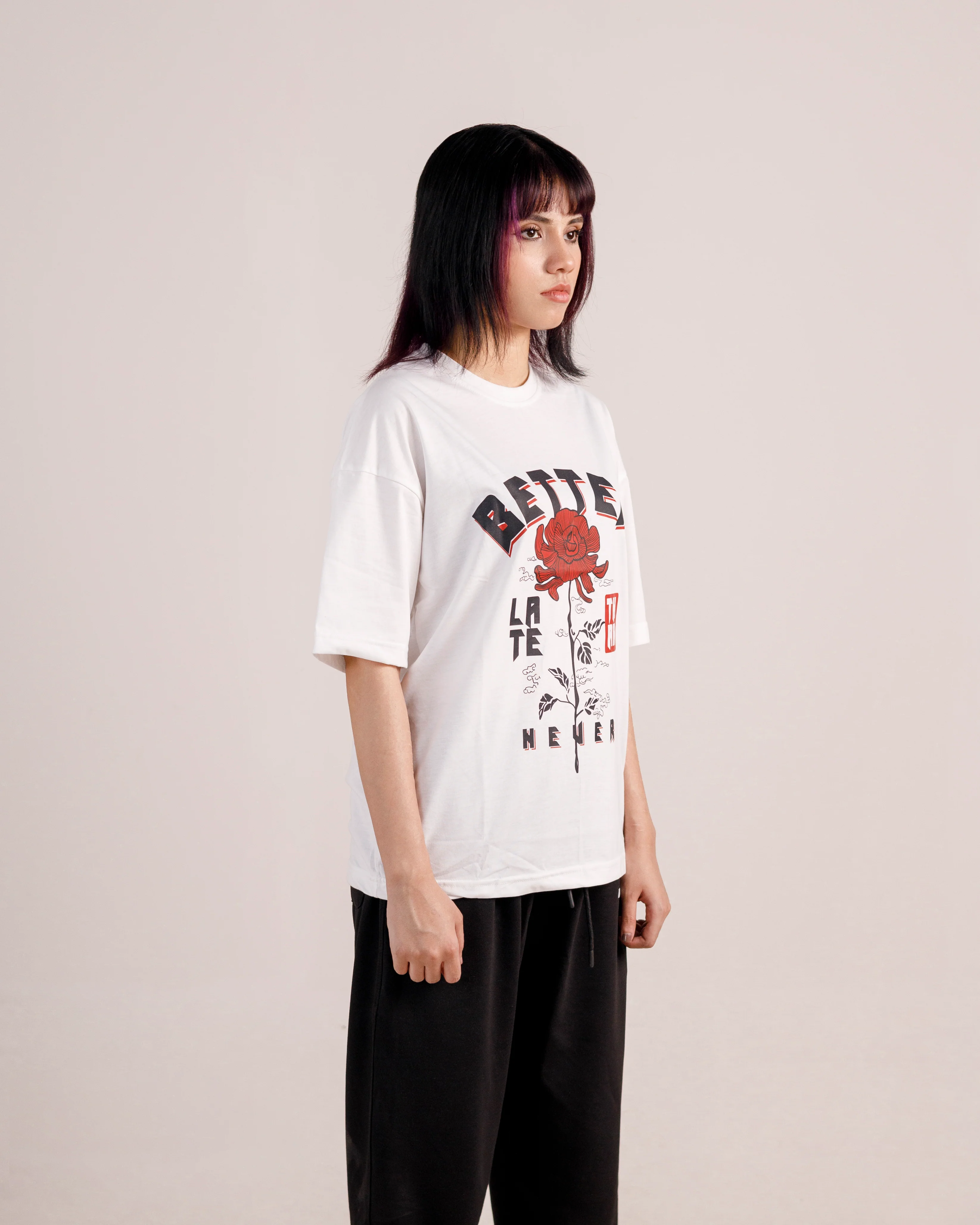 Better Late Than Never Graphic Drop Shoulder Oversized Tee - Image 2