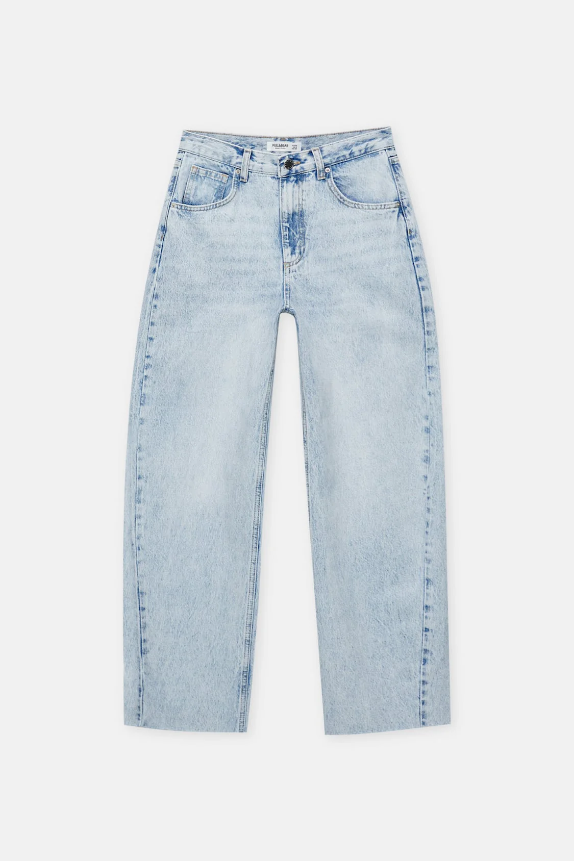 Blue Mid Waist Balloon Fit Jeans - Image 3