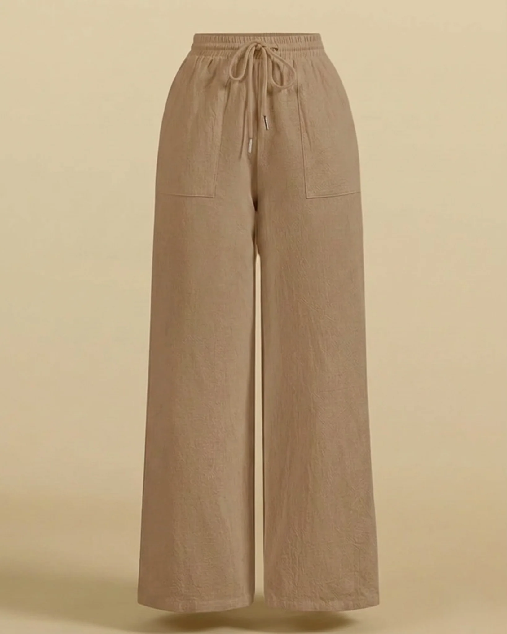 Casual Wide Leg Drawstring Trousers - Image 2