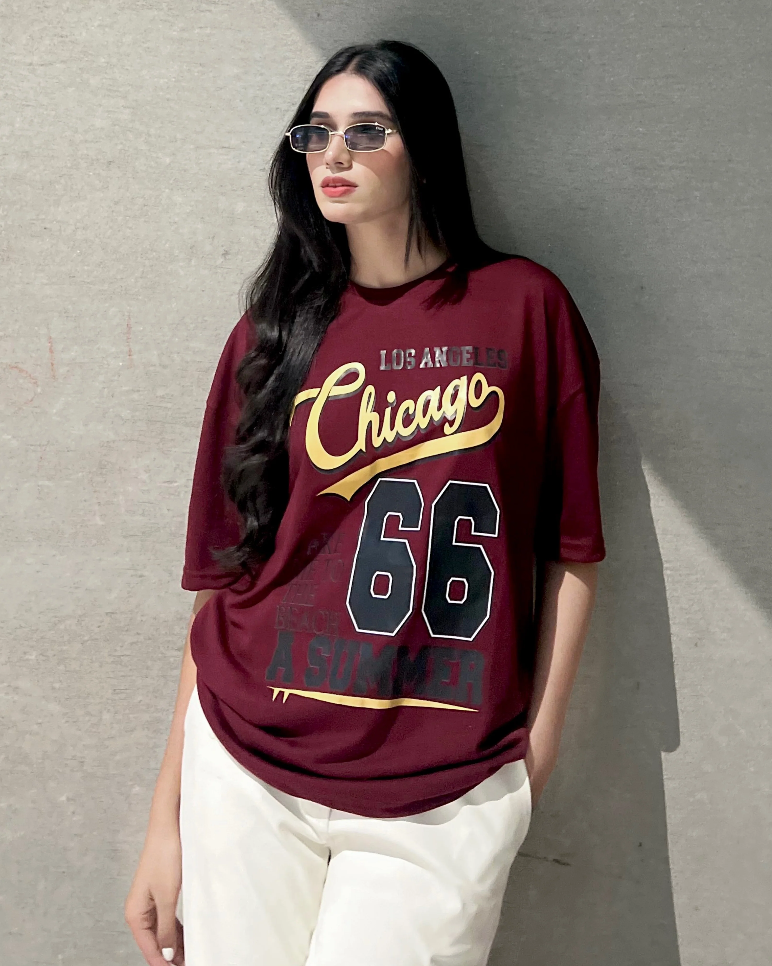 Chicago Graphic Drop Shoulder Oversized T-shirt - Image 3