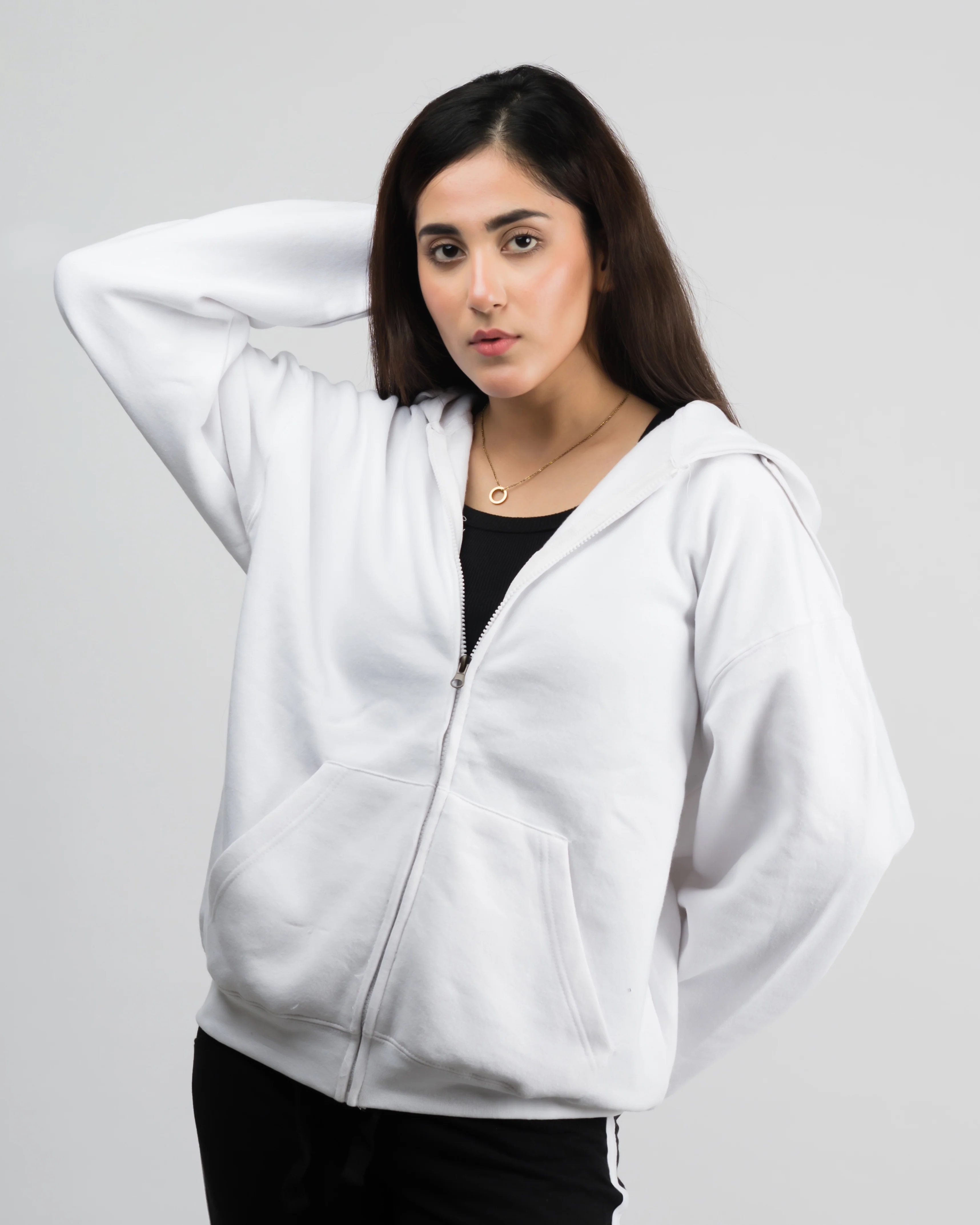 Classic White Pull Over Zipper - Image 3