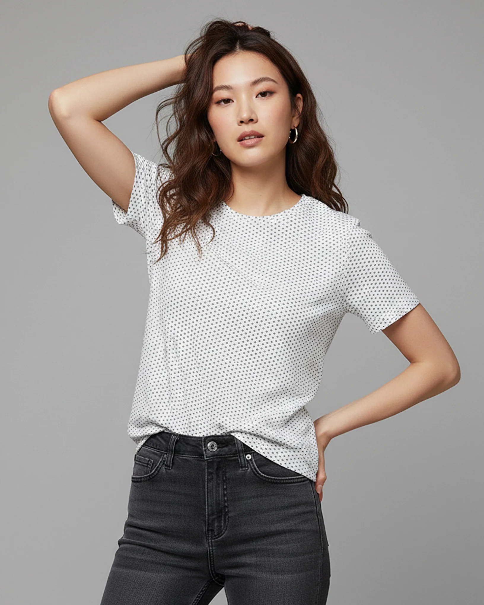 Shining Stars Crew Neck Short Sleeve All over Graphic Tee - Image 2