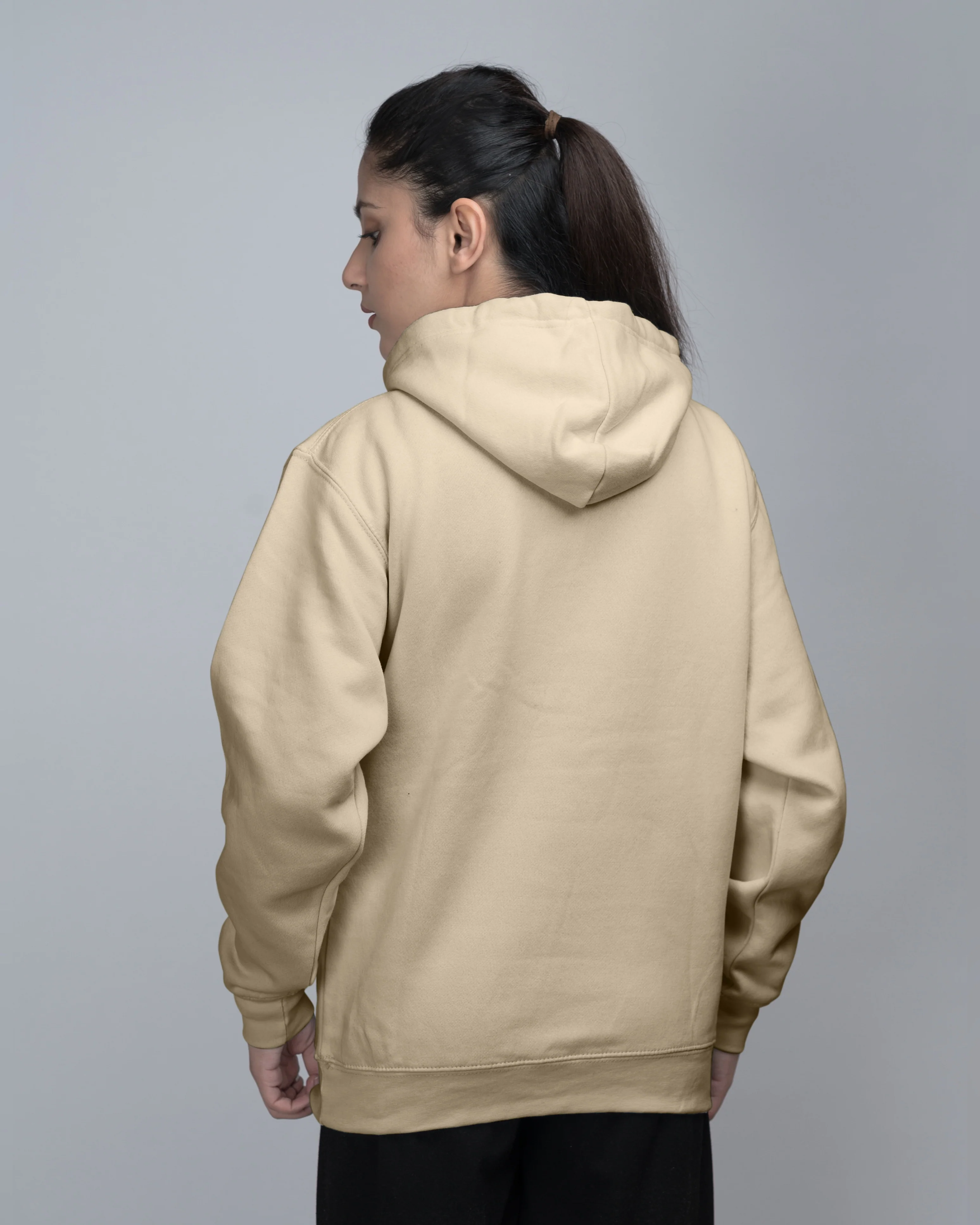 Premium Oversized Fit Pull Over Hood Ivory Beige - Image 2