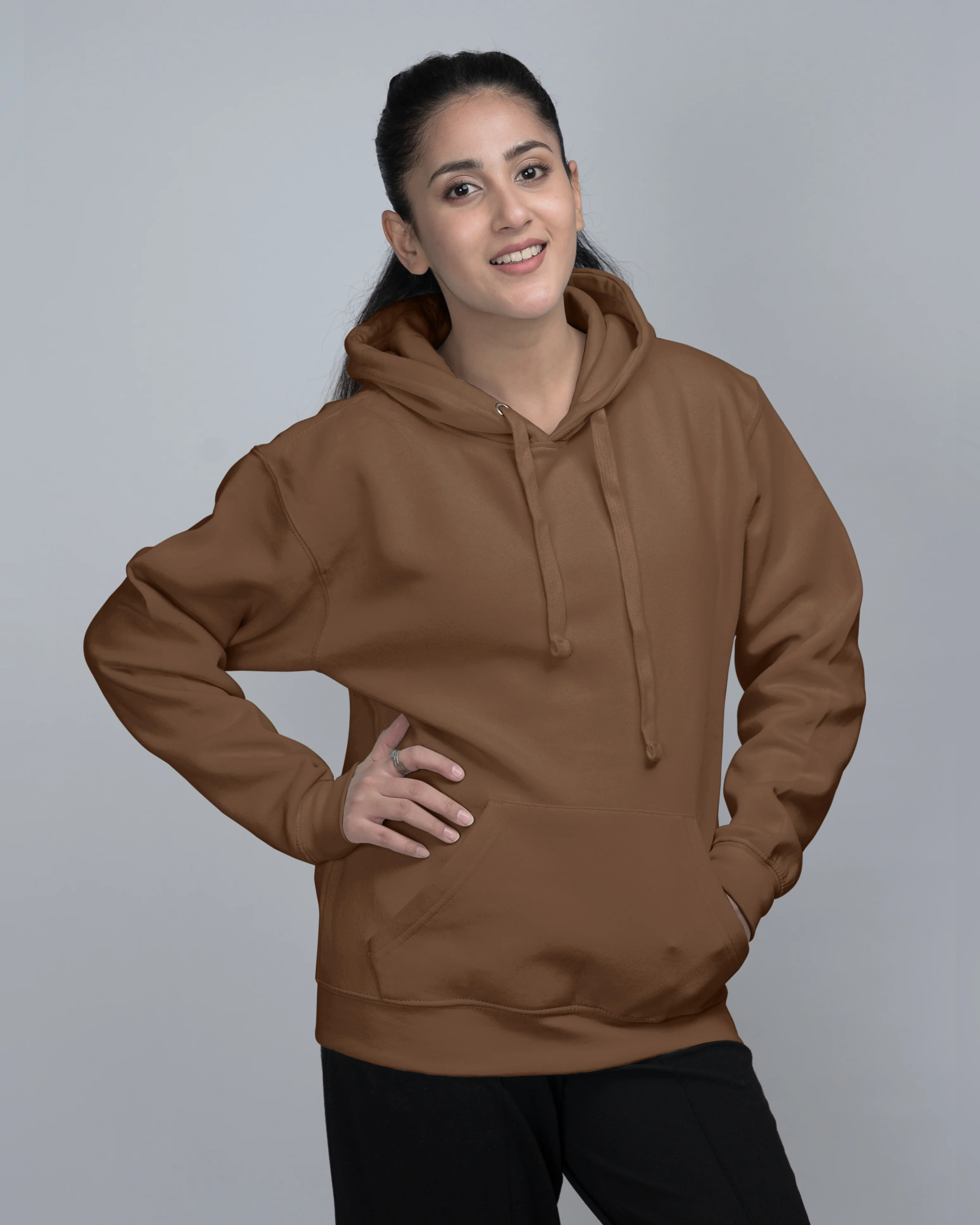 Premium Oversized Fit Pull Over Hoodie Brownie