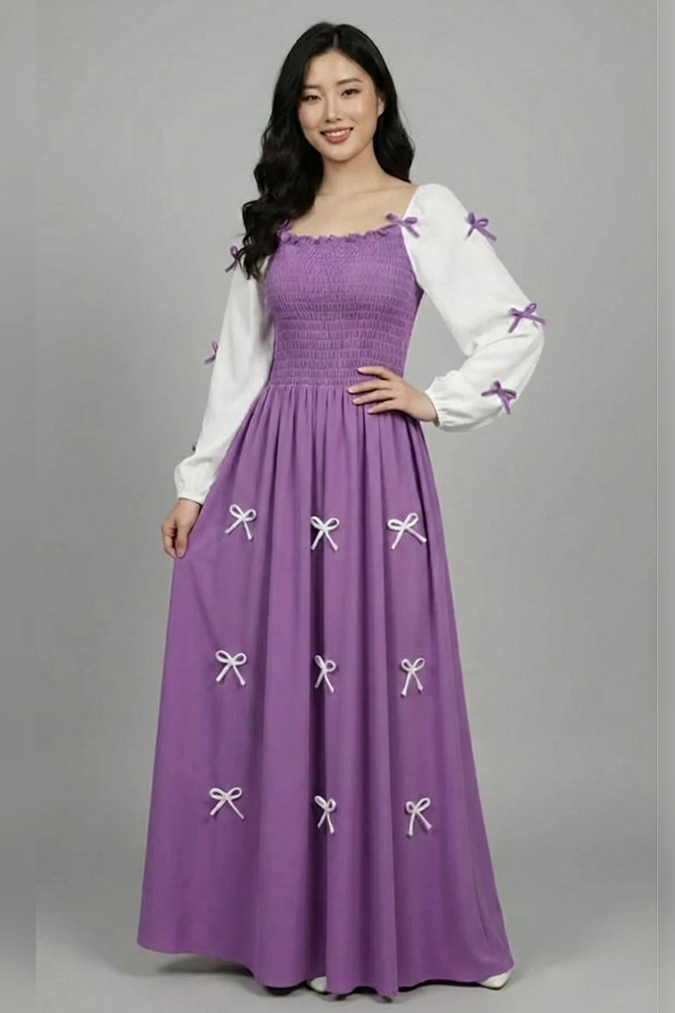 Rococo Orzelle Long Maxi Dress Lavender - Image 2
