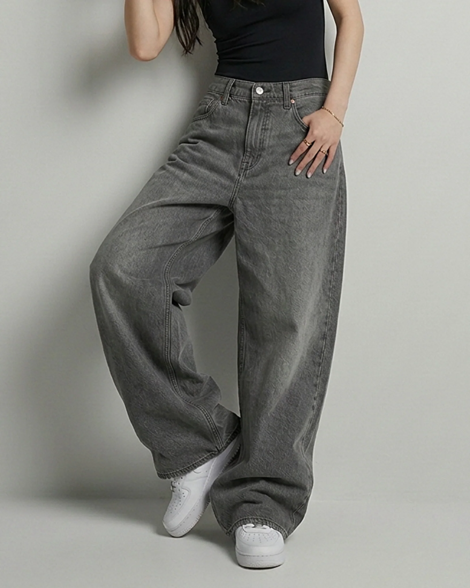 Shadow Core Baggy Denim Jeans Cloud Grey