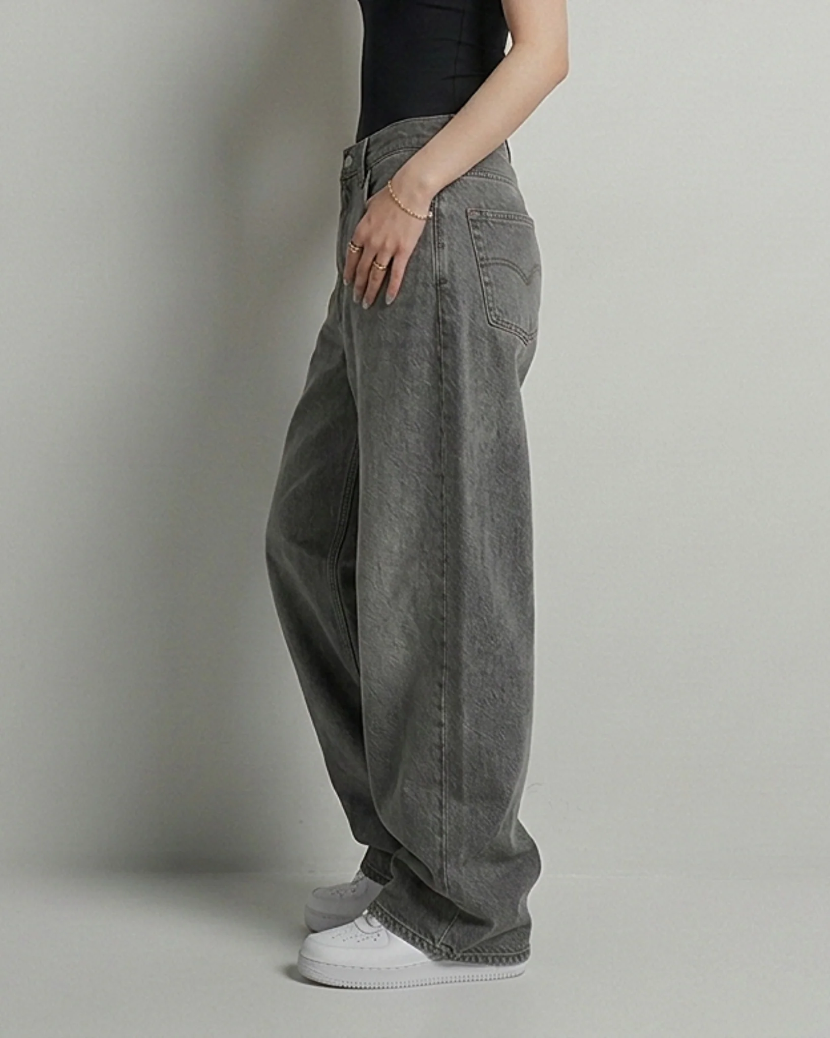 Shadow Core Baggy Denim Jeans Cloud Grey - Image 3