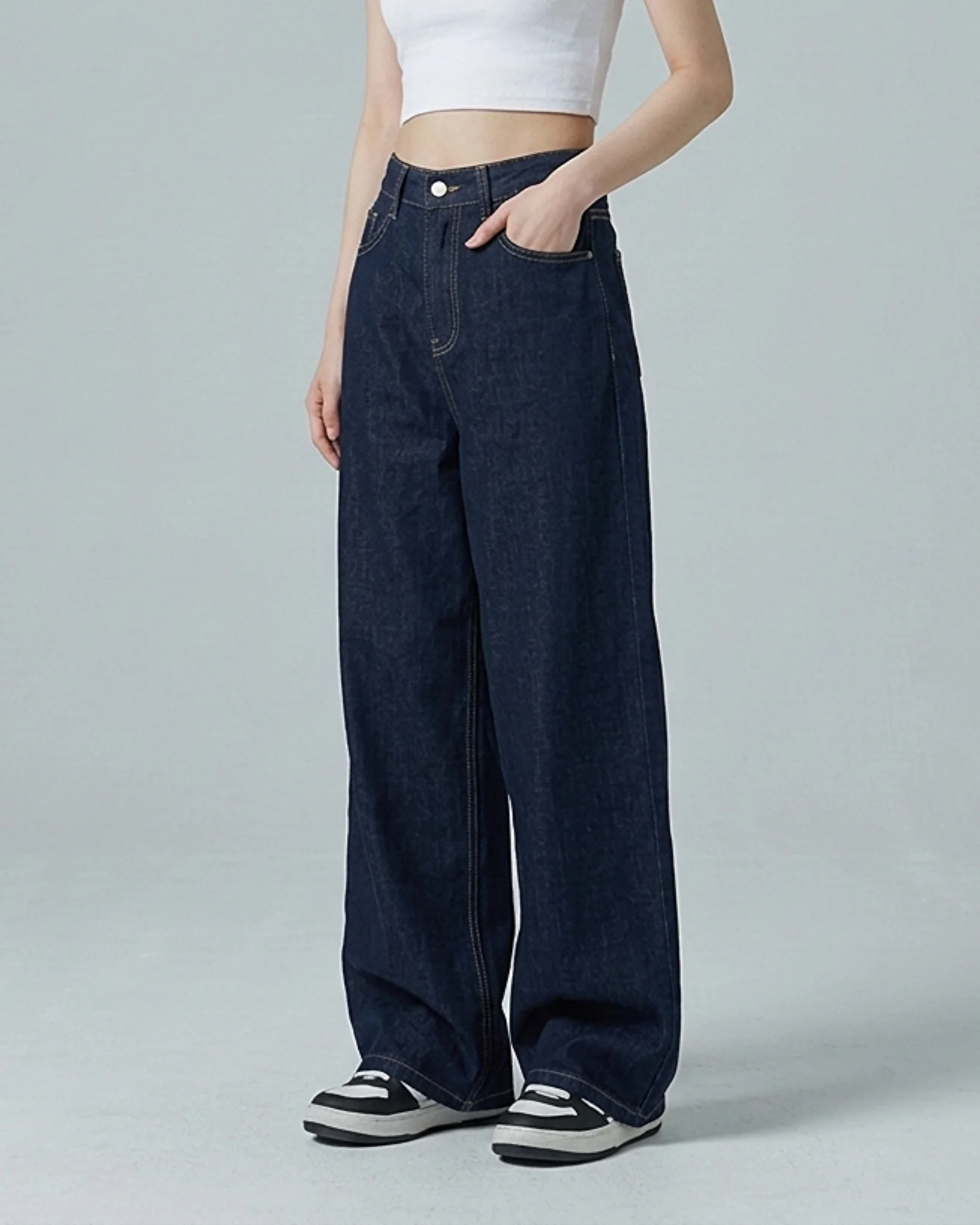 Shadow Core Baggy Denim Jeans Deep Blue - Image 2