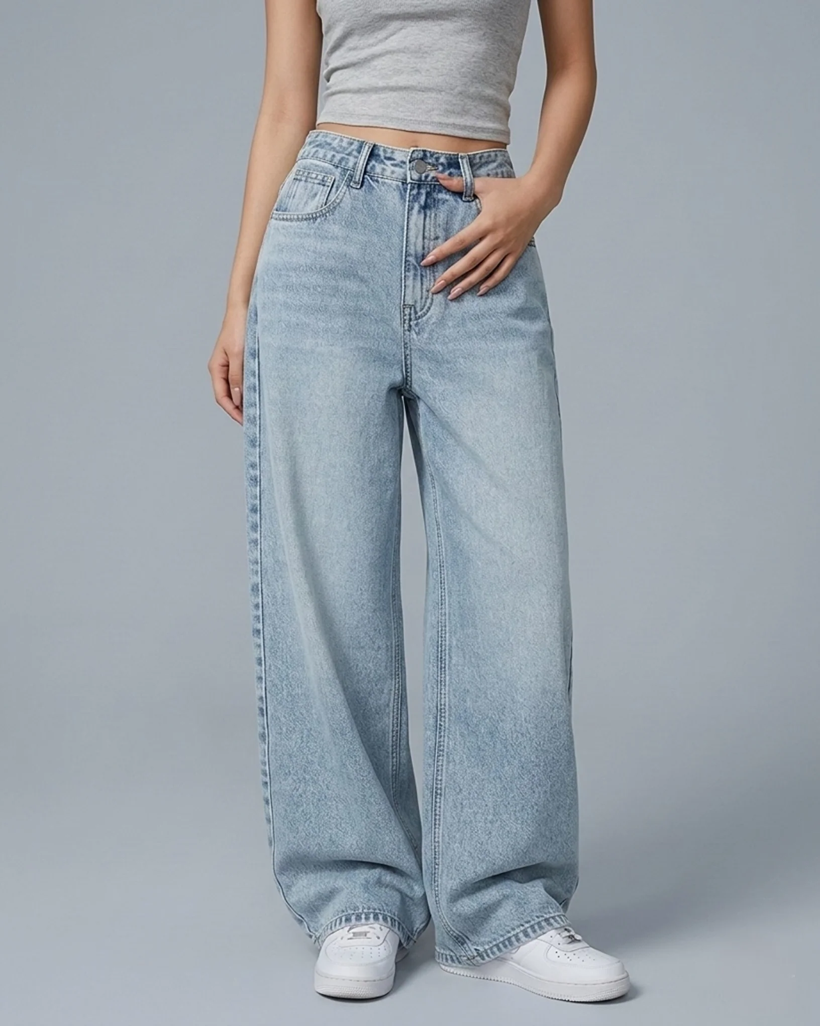 Shadow Core Baggy Denim Jeans Black Sky Blue