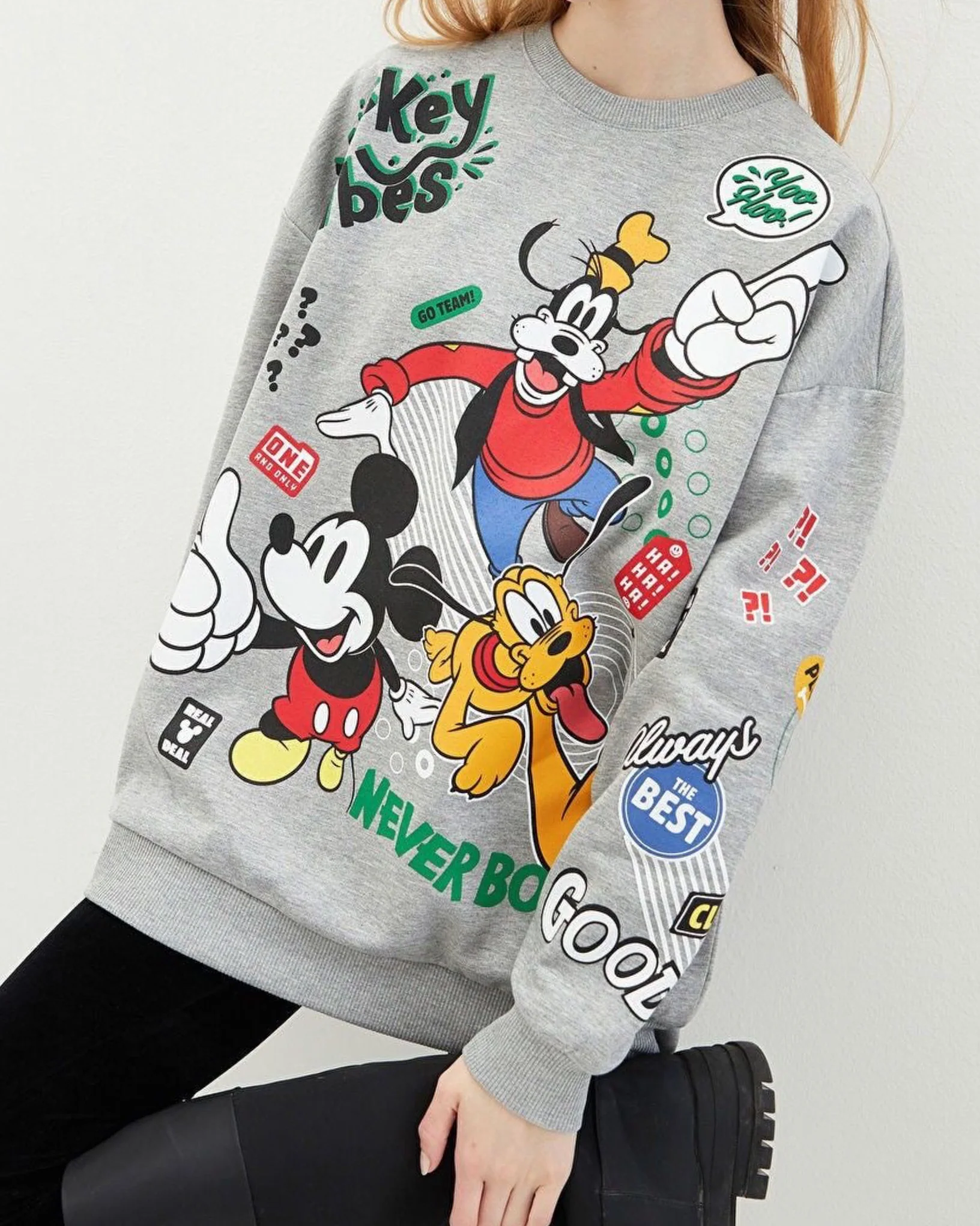 Disney Mickey Graphic Sweatshirt Grey - Image 2