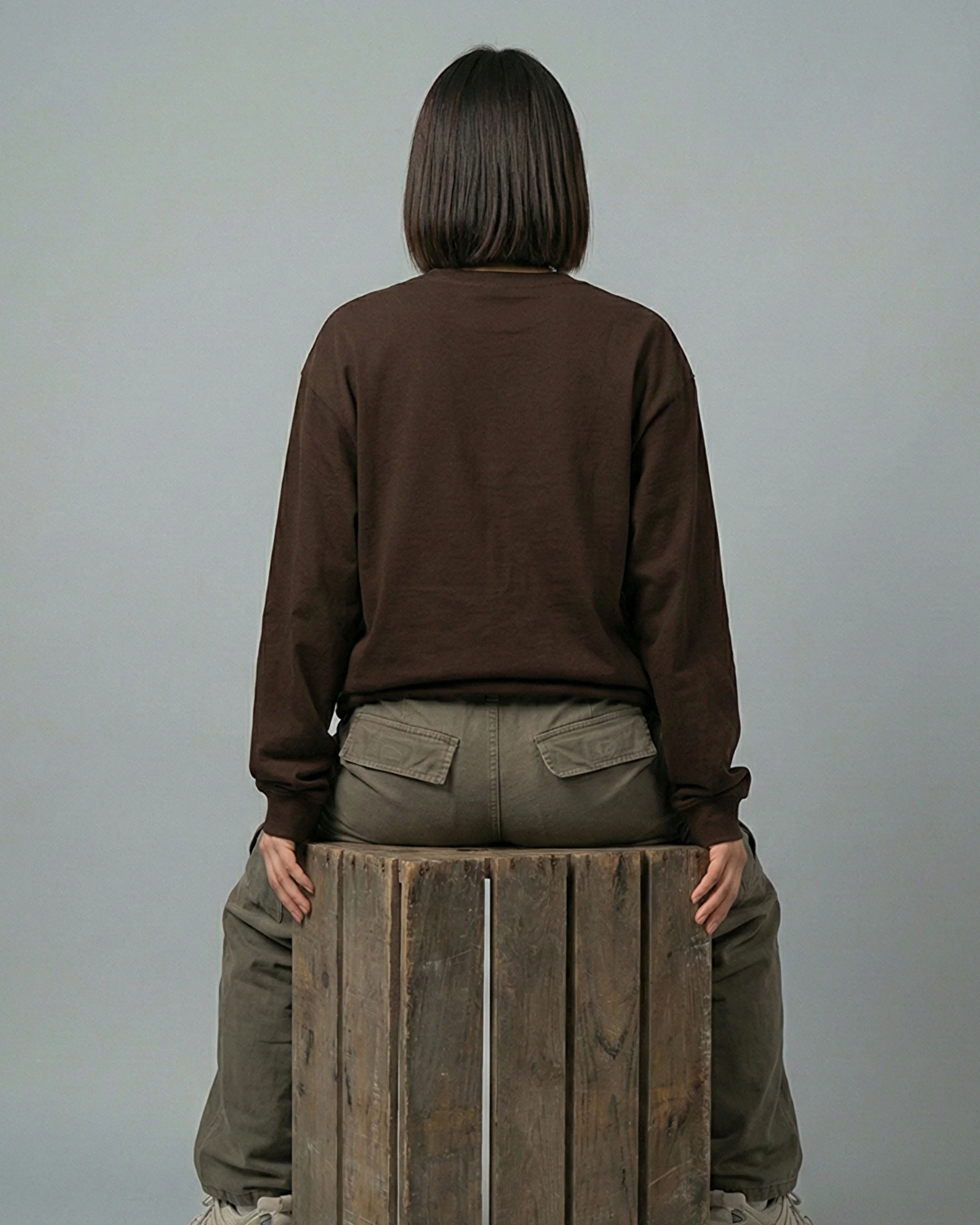 Dope Teddy Embroidered Patched Long Sleeve Drop Shoulder Oversized Tee Brownie - Image 3