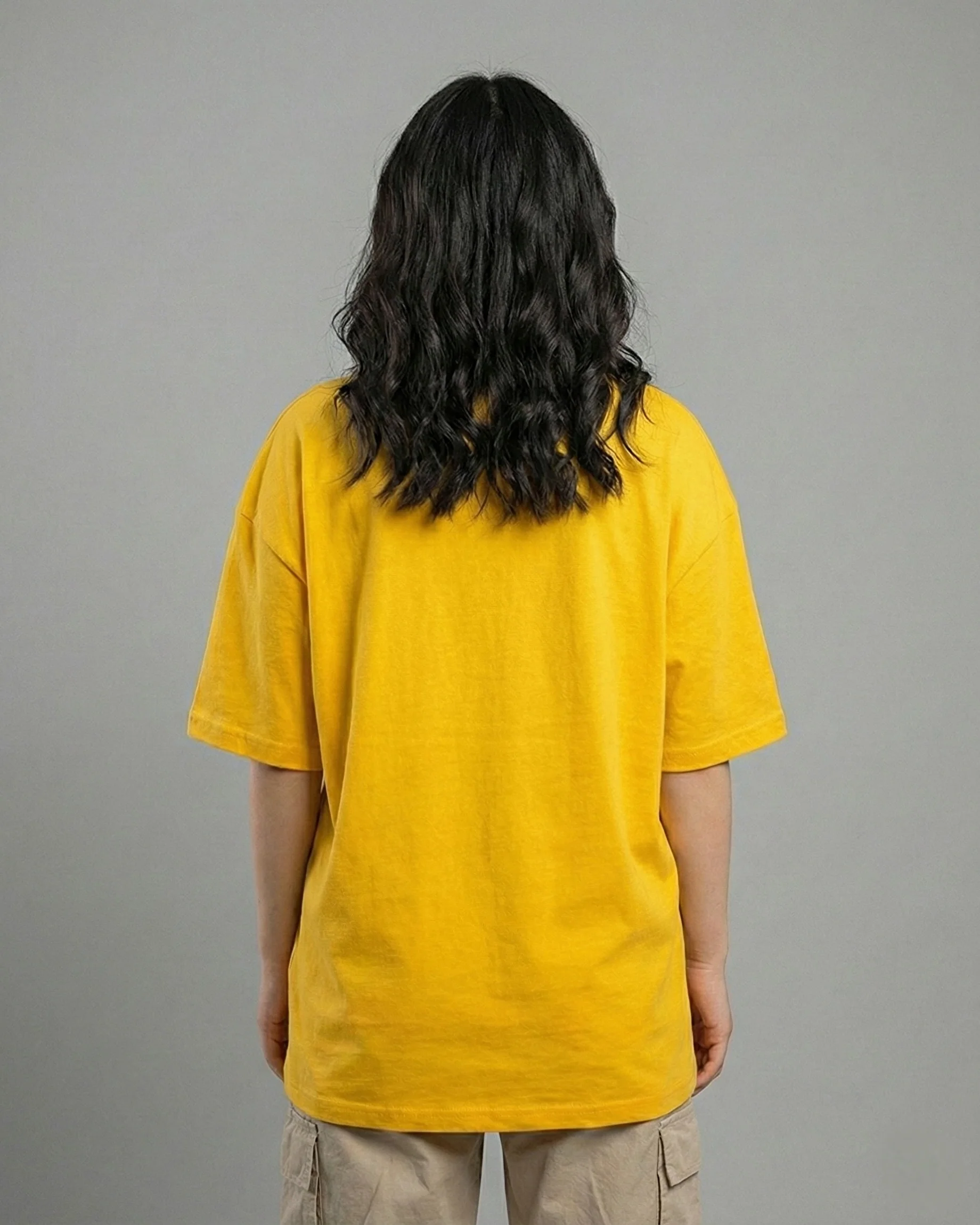 Gossip Girl Graphic Vneck Drop Shoulder Oversized Tee Yellow - Image 3