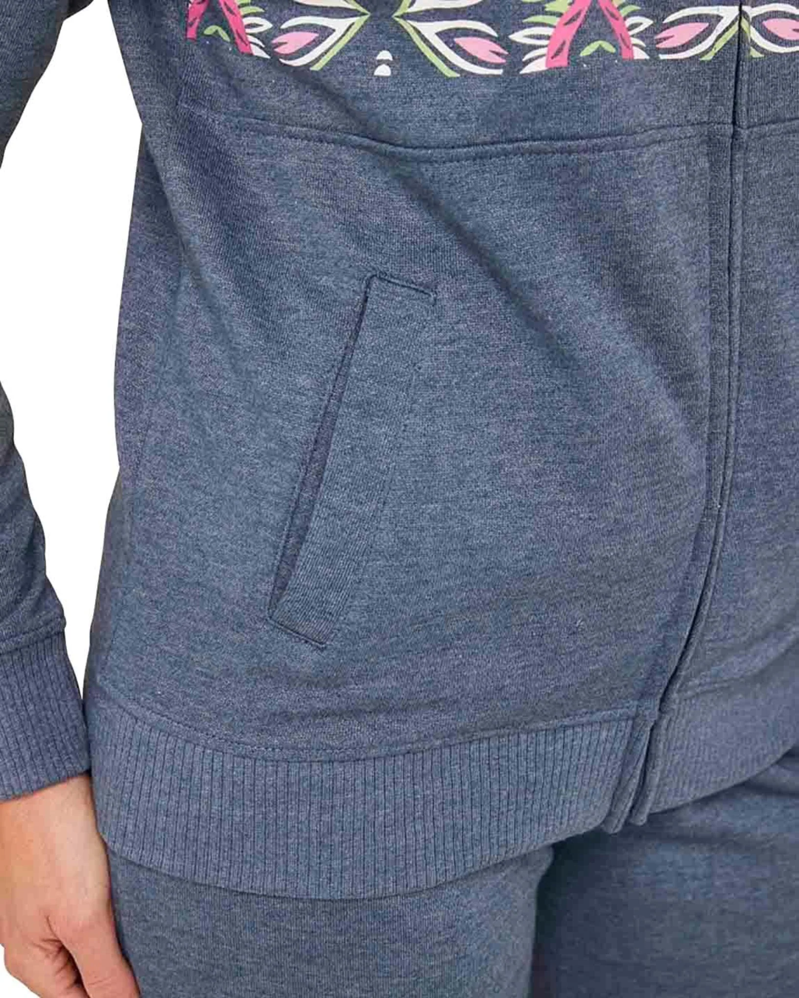 Mexican Mockneck Fleece Zipper Jacket Blue - Image 4