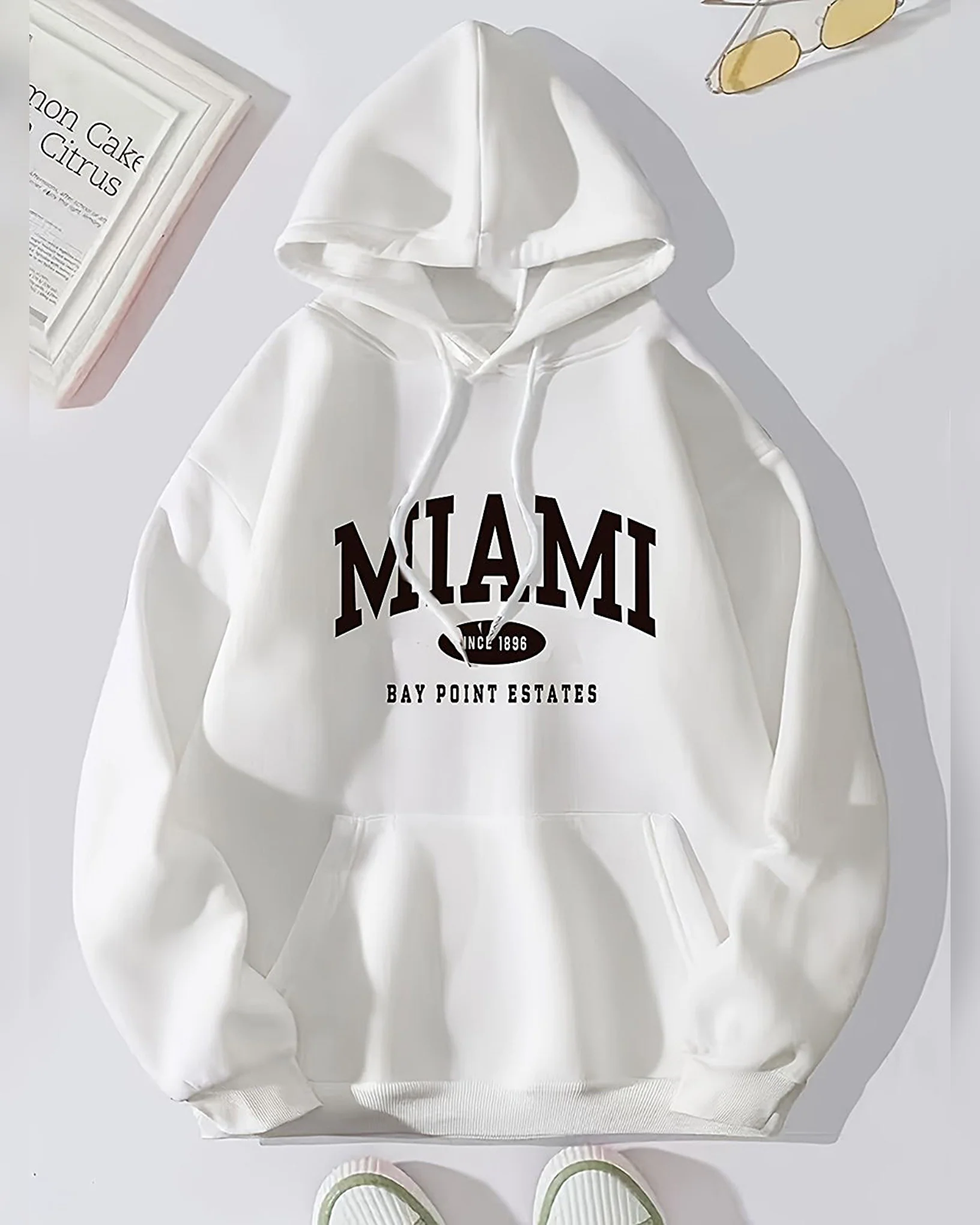 Miami Graphic Oversized Hood White - Image 2
