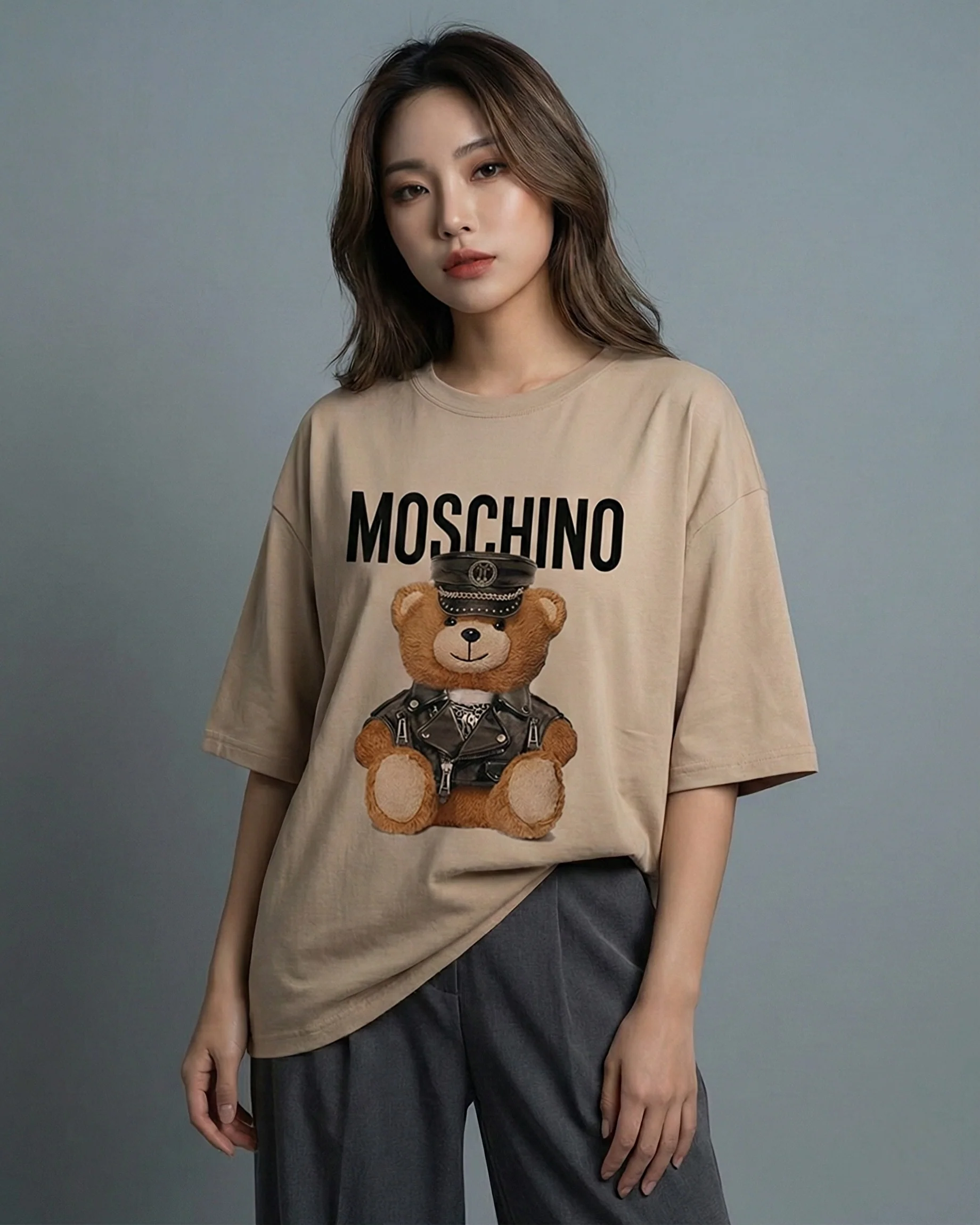 Moschino Bear Graphic Drop Shoulder Oversized Tee - Image 2