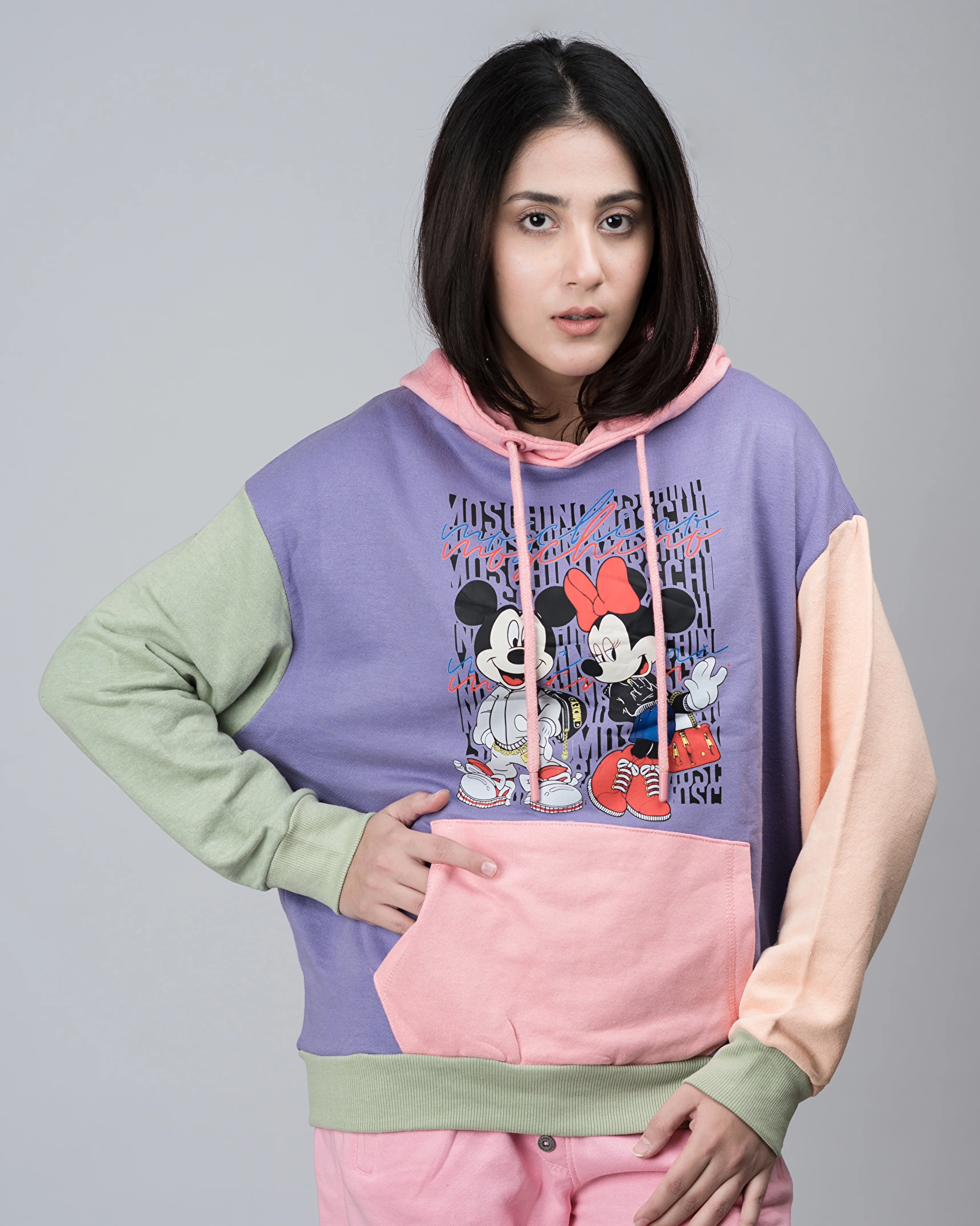 Moschino Contrast Colour Block Oversized Hood - Image 2