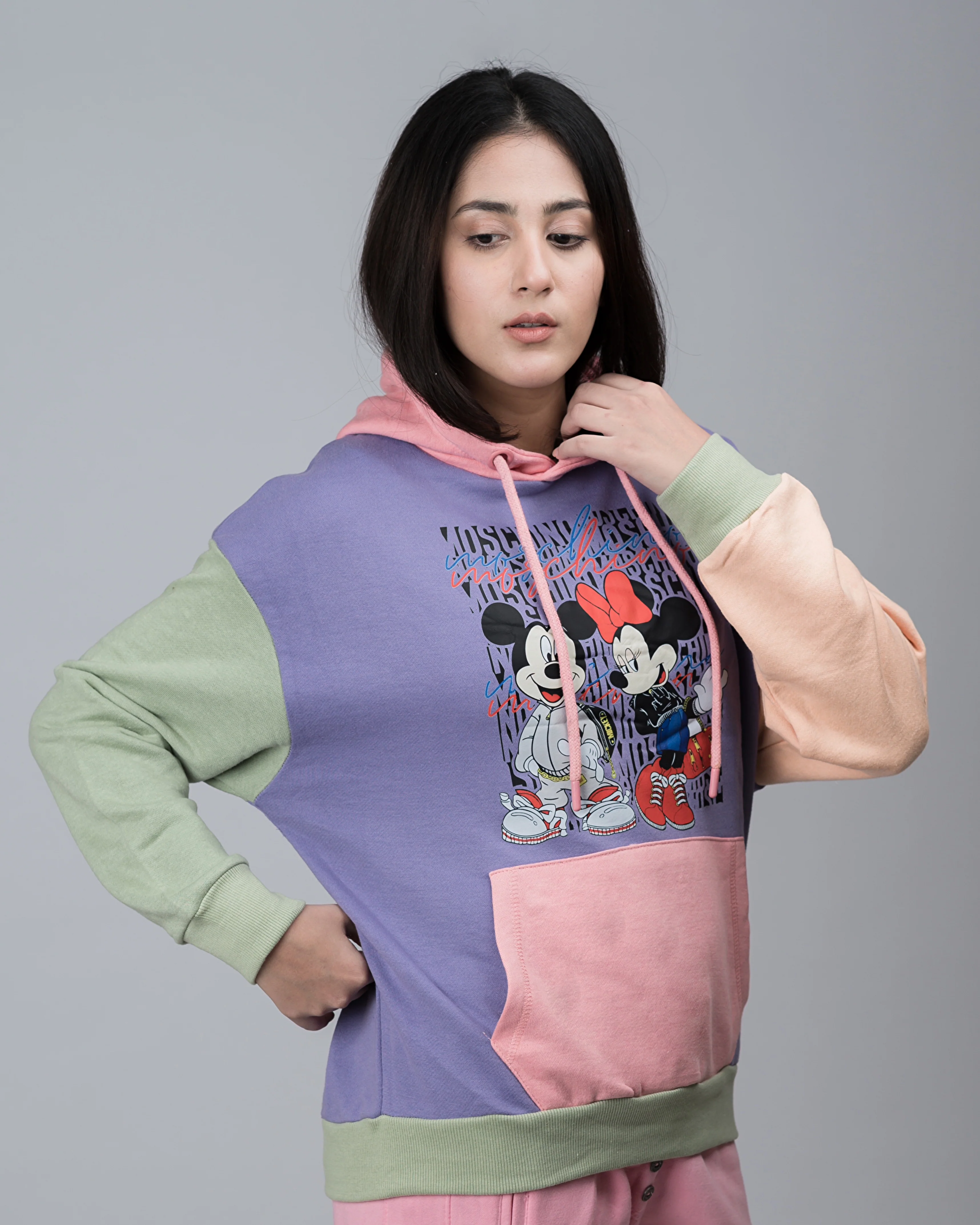 Moschino Contrast Colour Block Oversized Hood - Image 4