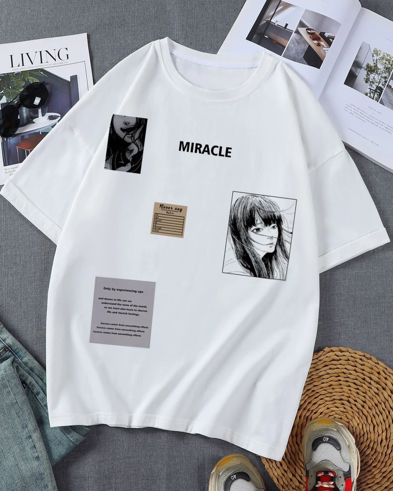 Music Is Life Graphic Drop Shoulder Oversized T-shirt - Image 2