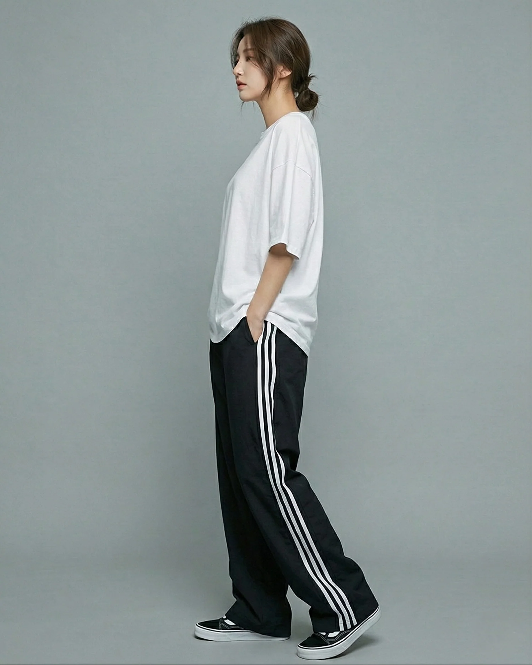 Oversized Tee & Striped Trouser Pant Tracksuit - Image 3