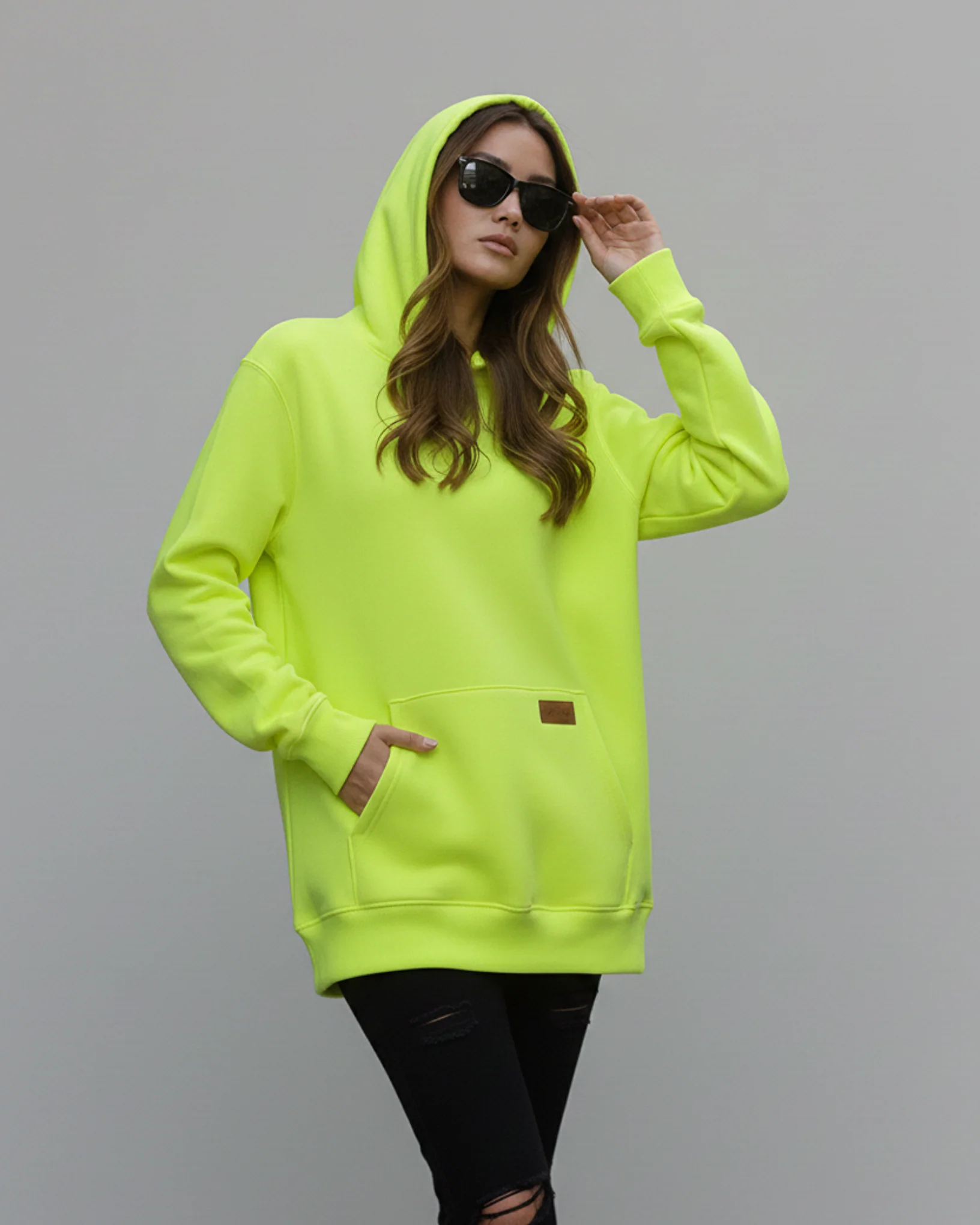 Premium Oversized Fit Pull Over Hood Neon Green - Image 2