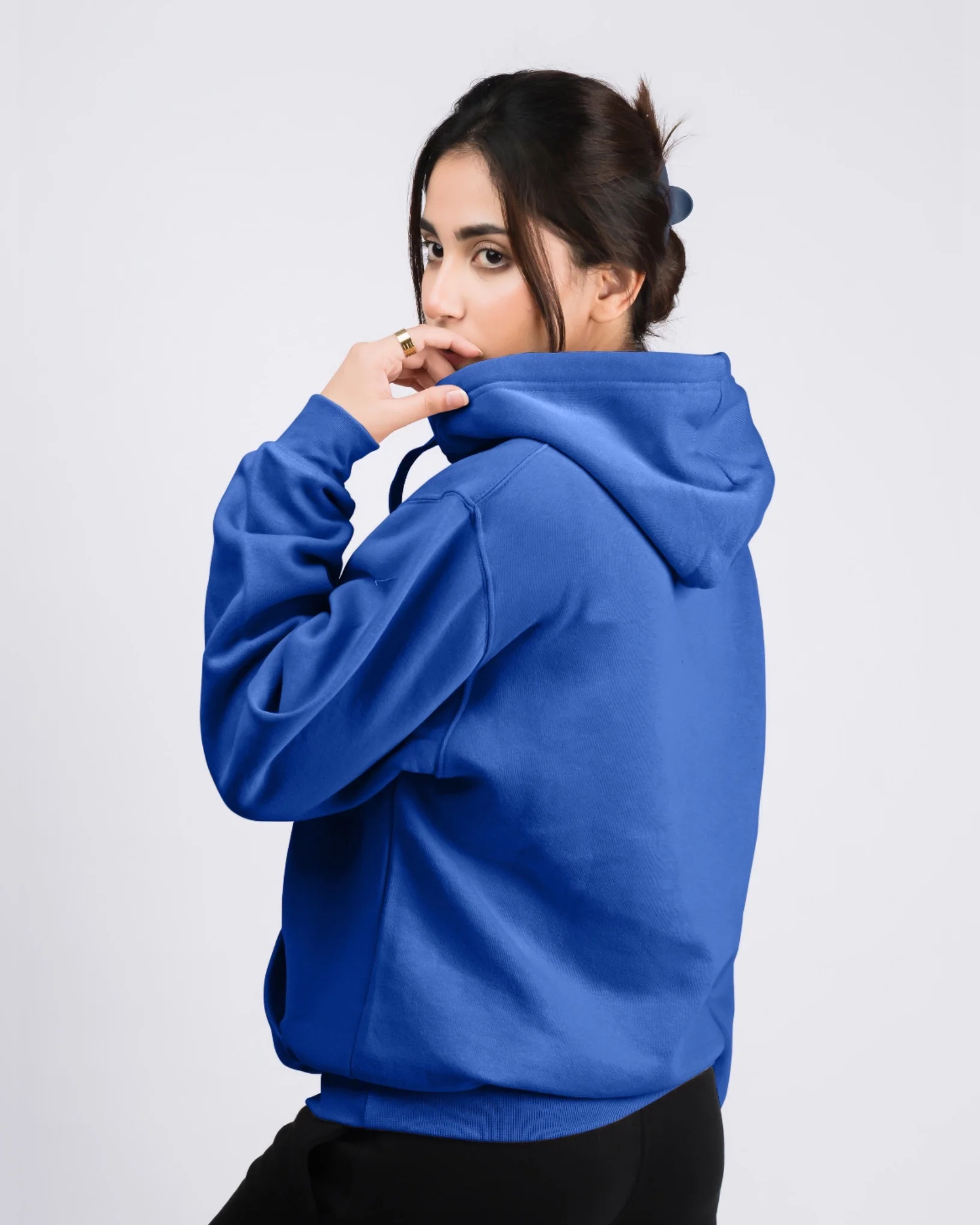 Premium Oversized Fit Pull Over Hoodie Azure - Image 3