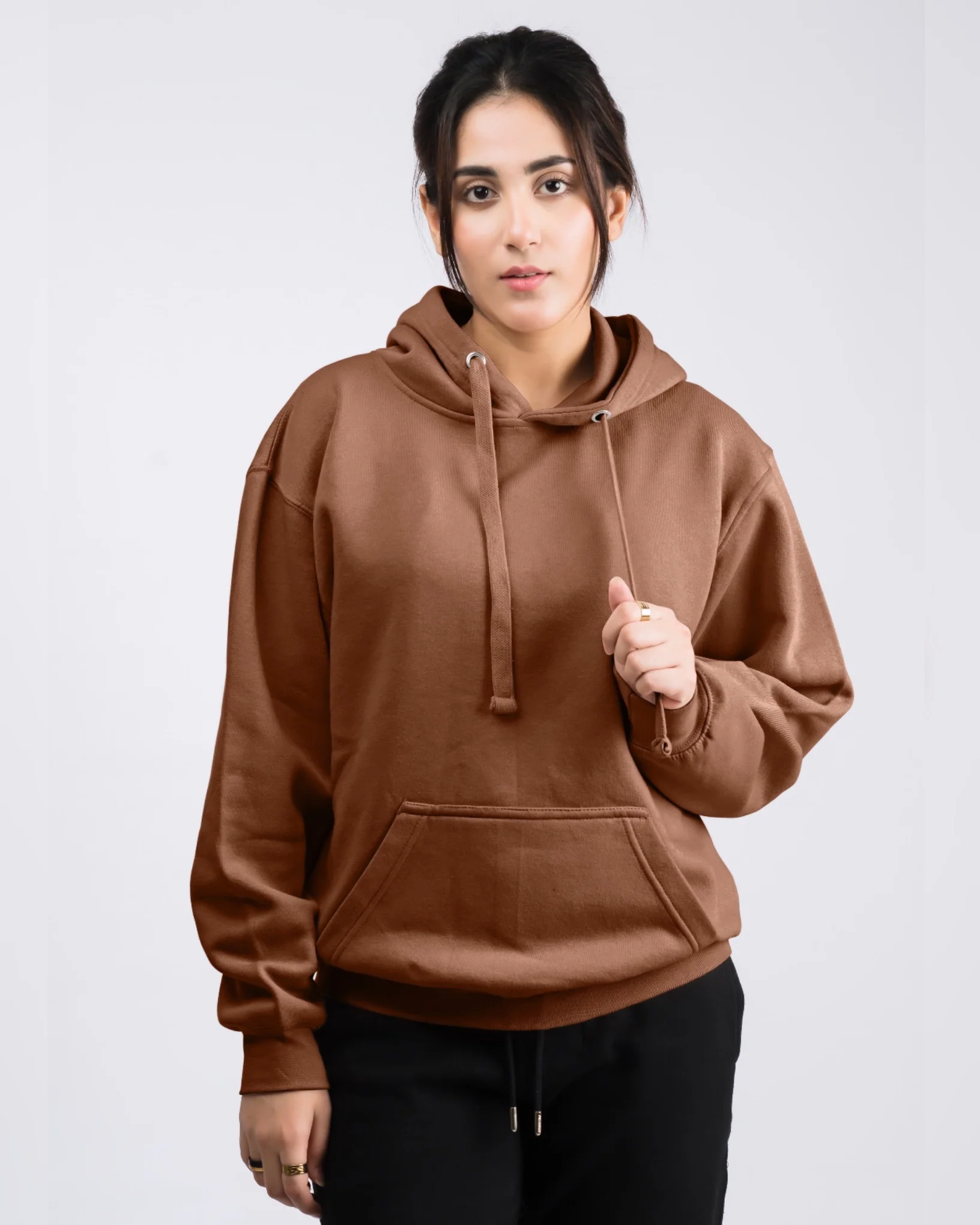 Premium Oversized Fit Pull Over Hoodie TawnyBrown