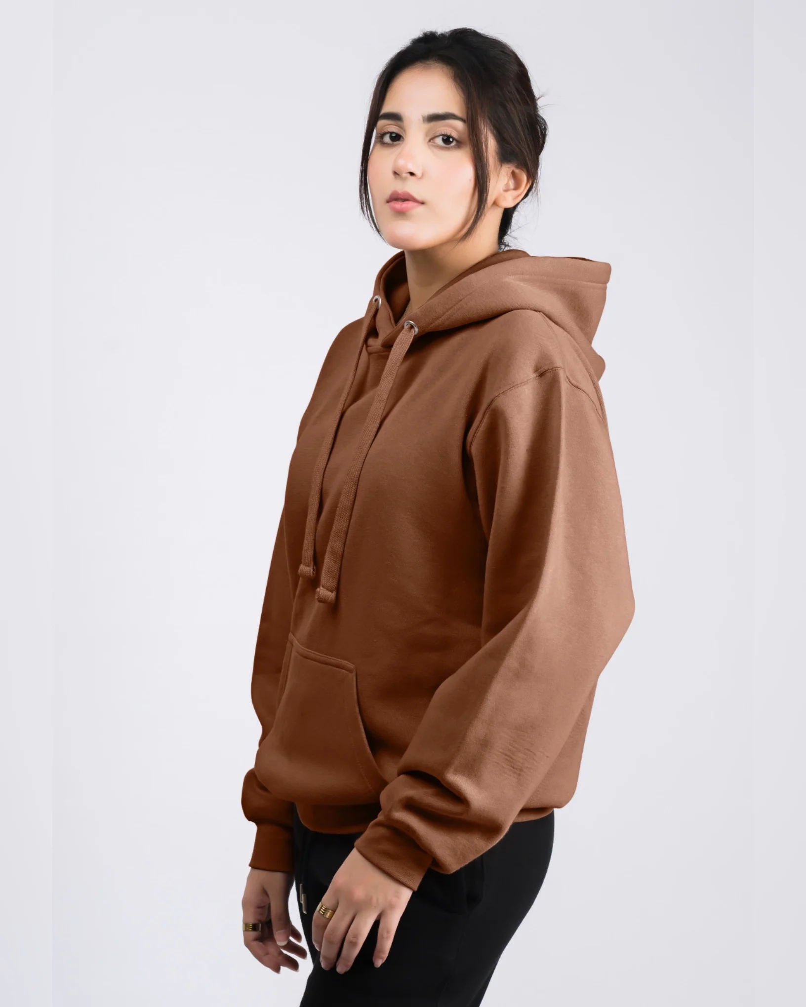 Premium Oversized Fit Pull Over Hoodie TawnyBrown - Image 2