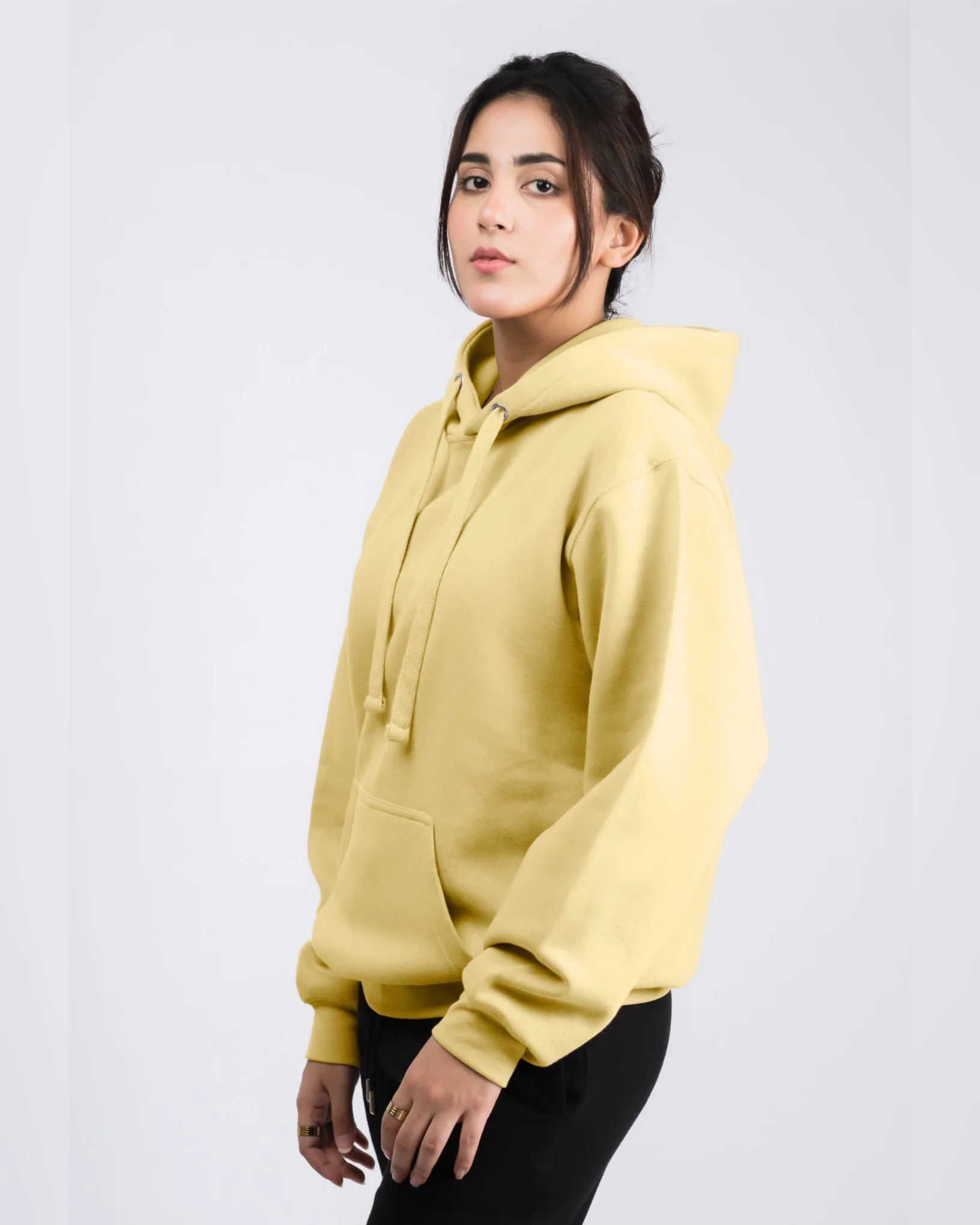 Premium Oversized Fit Pull Over Hoodie Lime - Image 2