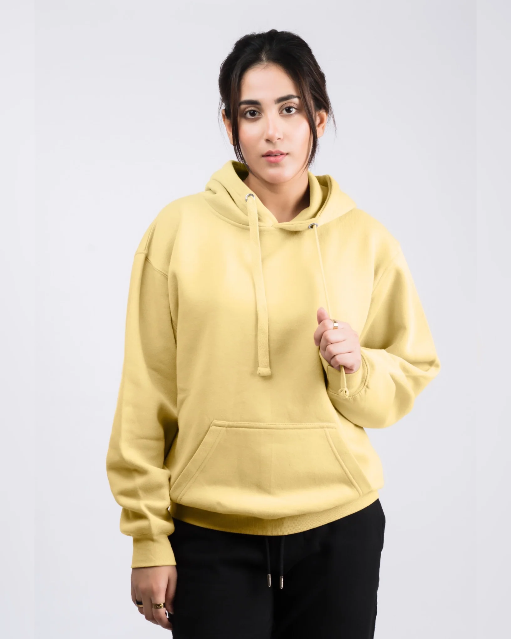 Premium Oversized Fit Pull Over Hoodie Lime - Image 3