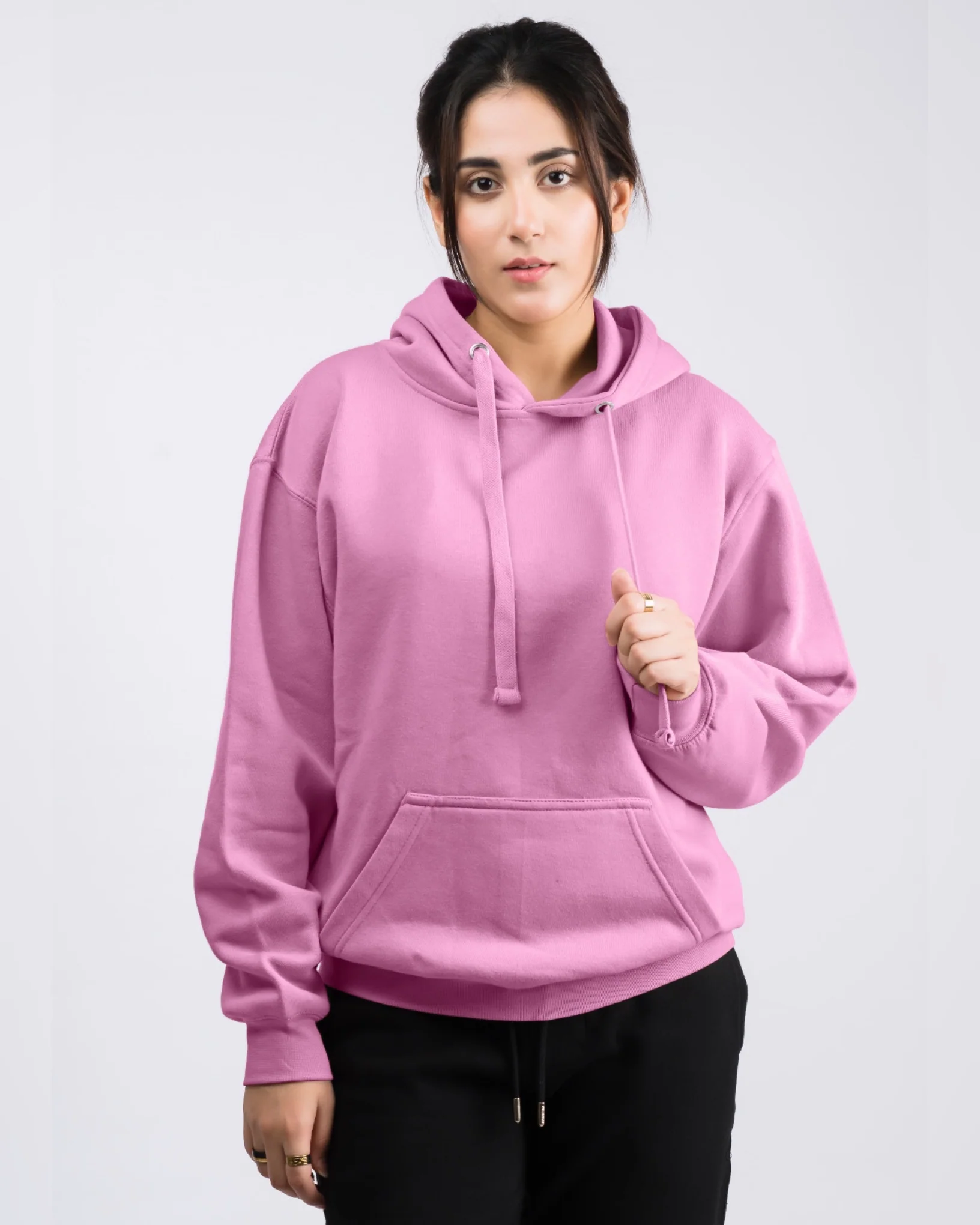 Premium Oversized Fit Pull Over Hoodie Pink - Image 2