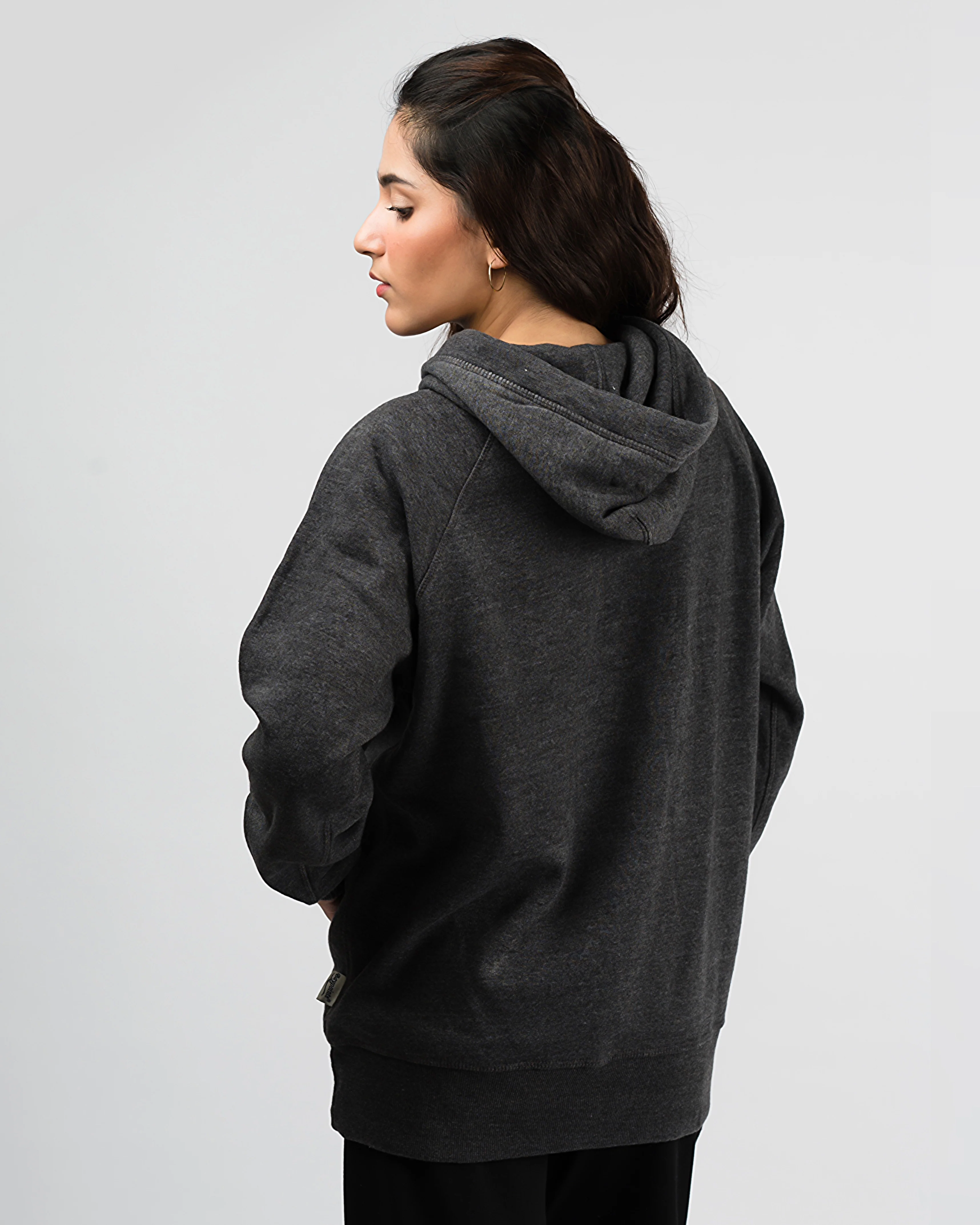Premium Vintage Wash Oversized Hood Charcoal - Image 2