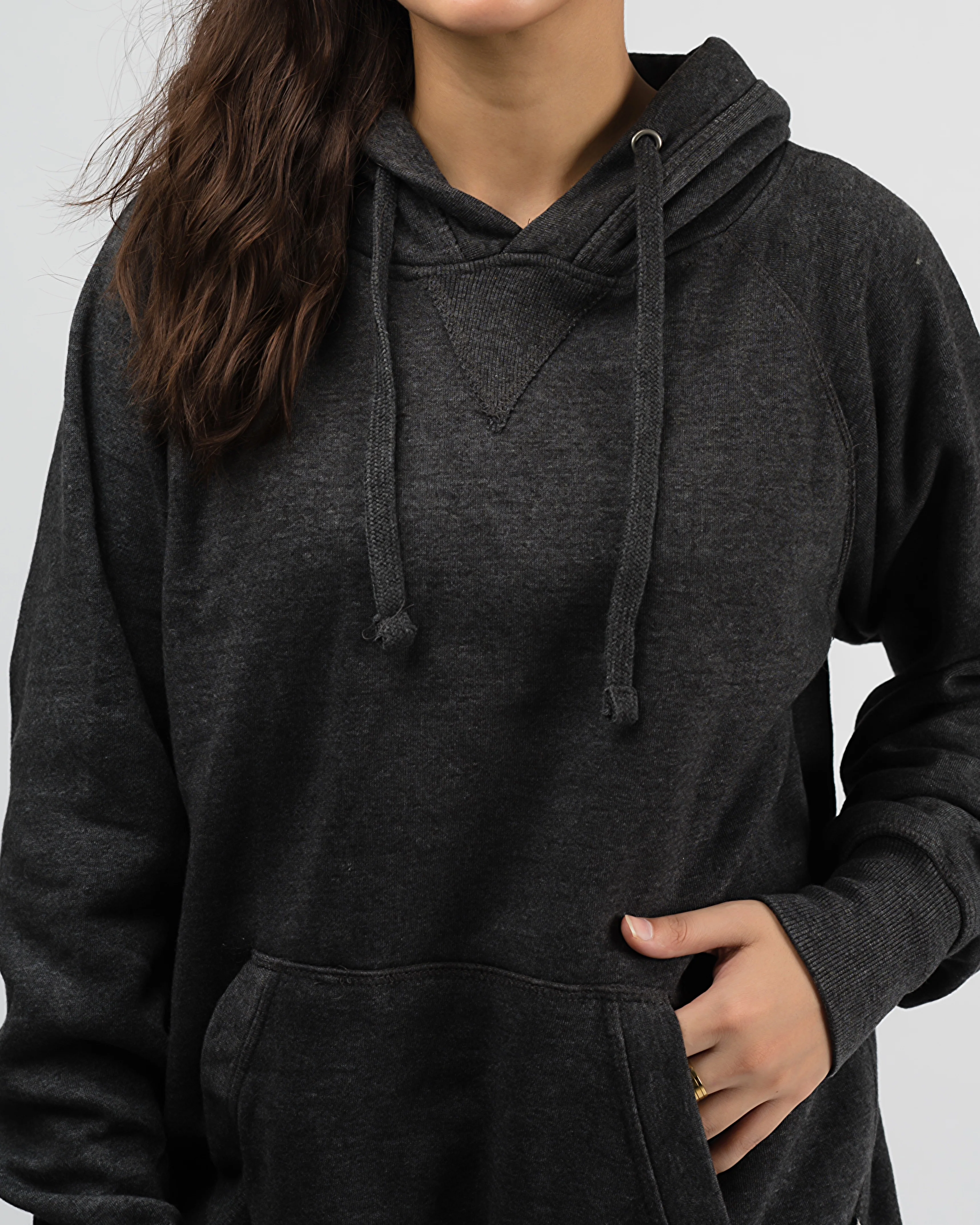 Premium Vintage Wash Oversized Hood Charcoal - Image 3