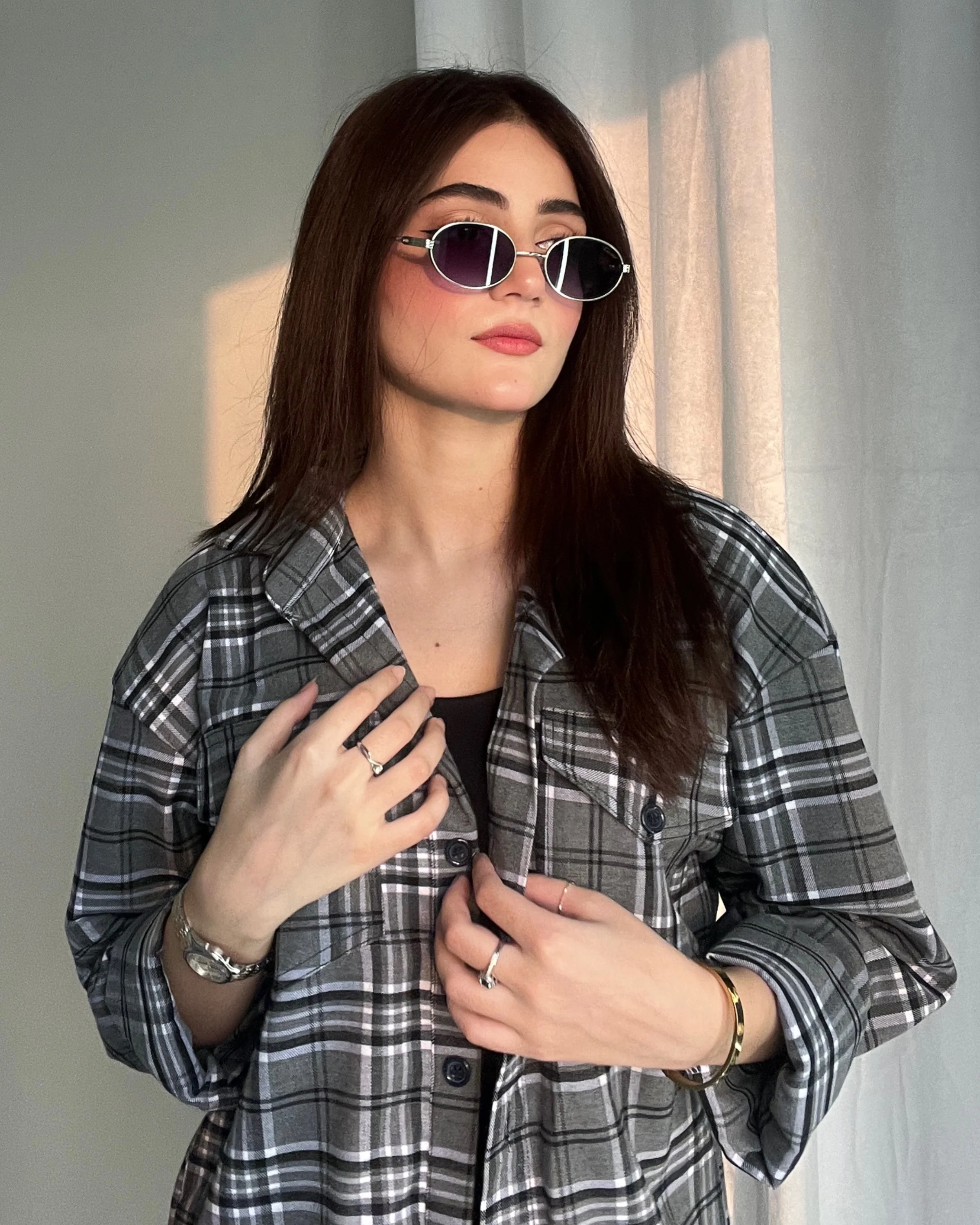 Shepherd Plaid Flannel Oversized Shacket - Image 4