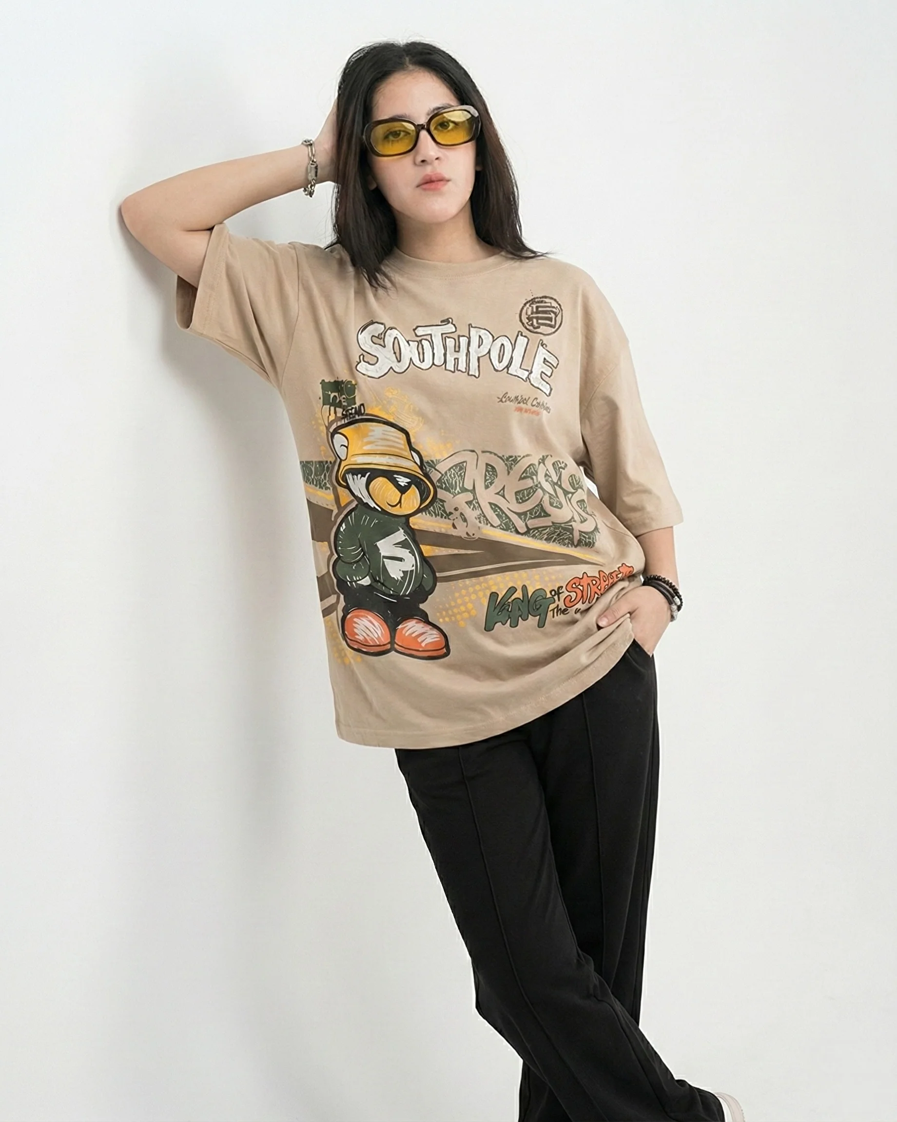 SouthPole Bear Graphic Drop Shoulder Oversized Tee - Image 2