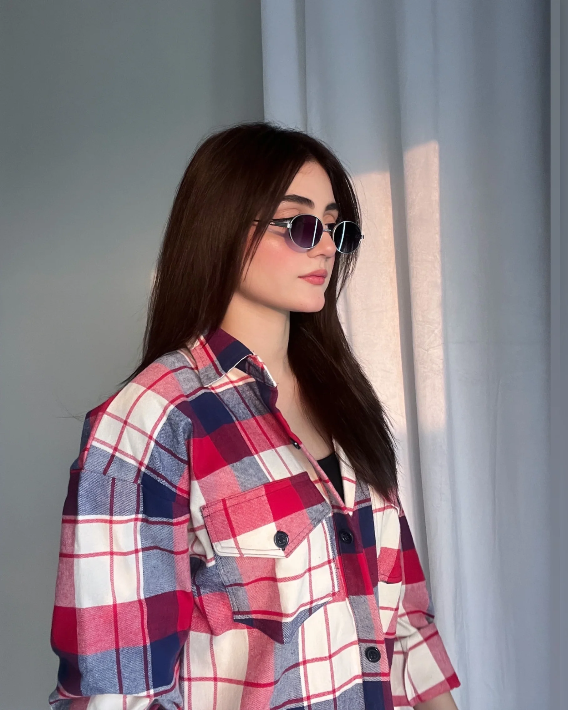 Stewart Plaid Flannel Oversized Shacket - Image 3
