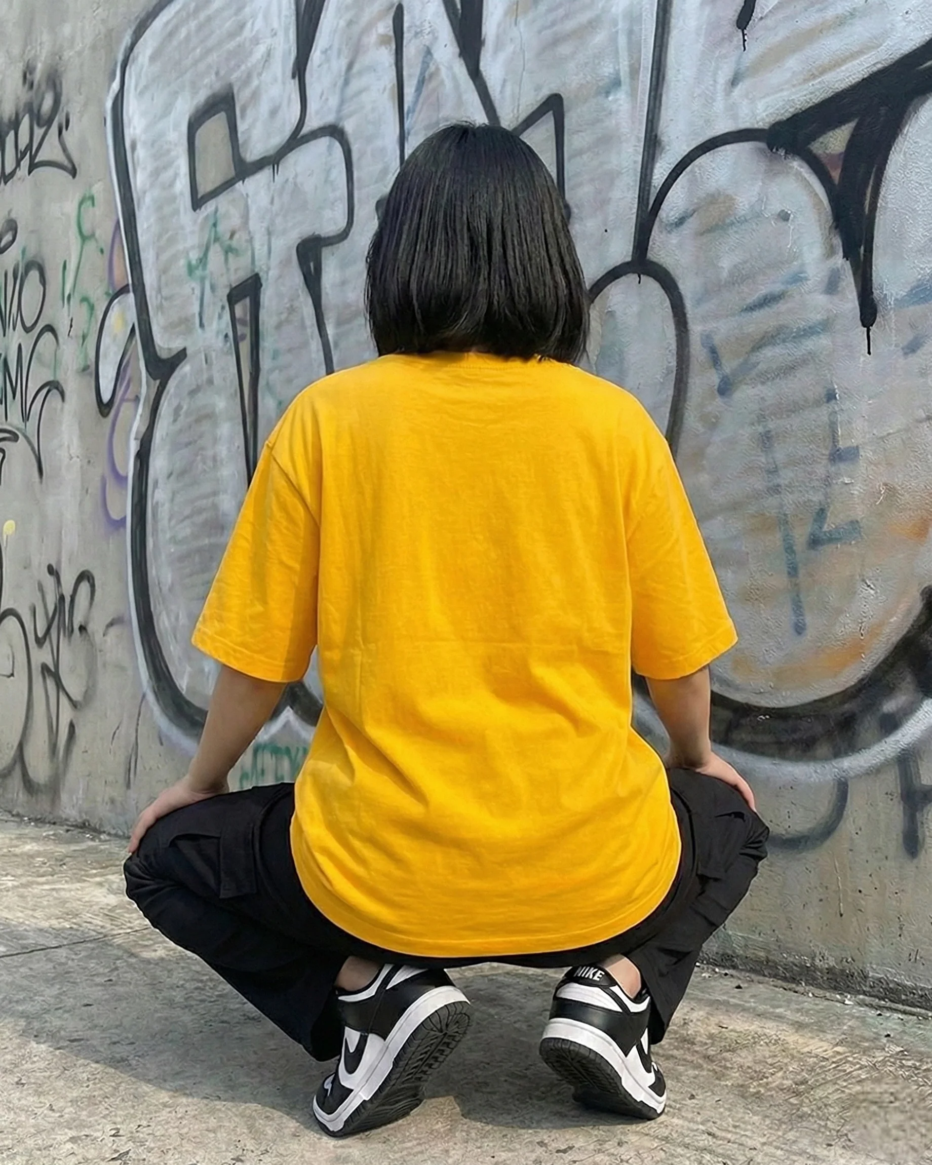 Street Rules Graphic Drop Shoulder Oversized Tee Yellow - Image 3